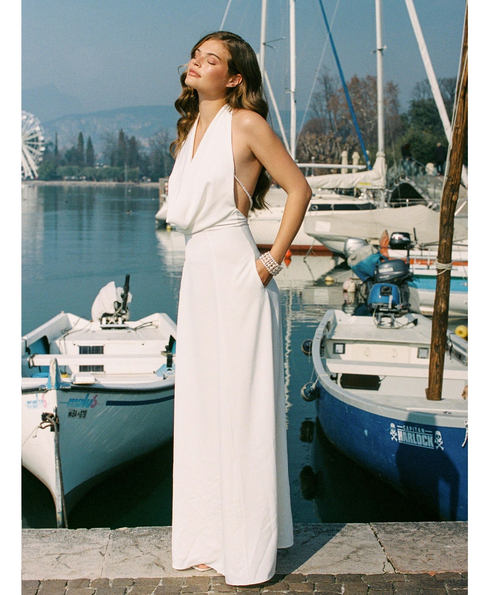 Aniya Satin Dress (White) made by Nana Jacqueline