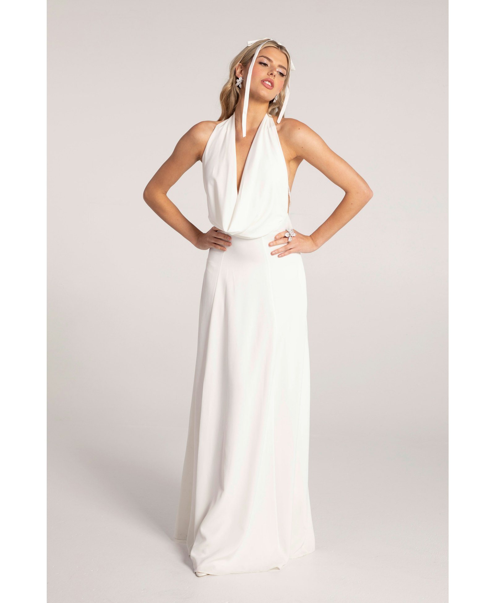 Aniya Satin Dress (White) made by Nana Jacqueline