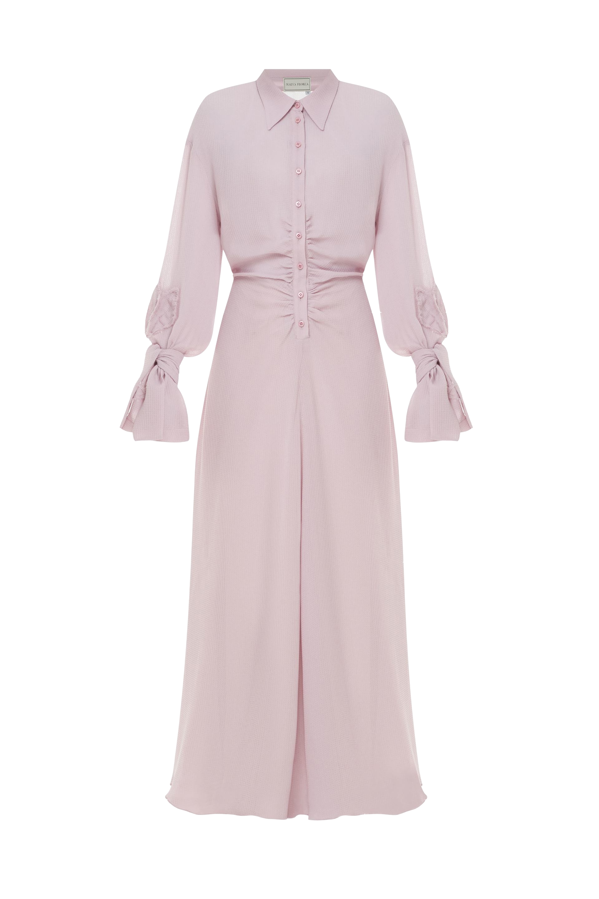 Malva Florea Dress With A Drape In Taffy Pink