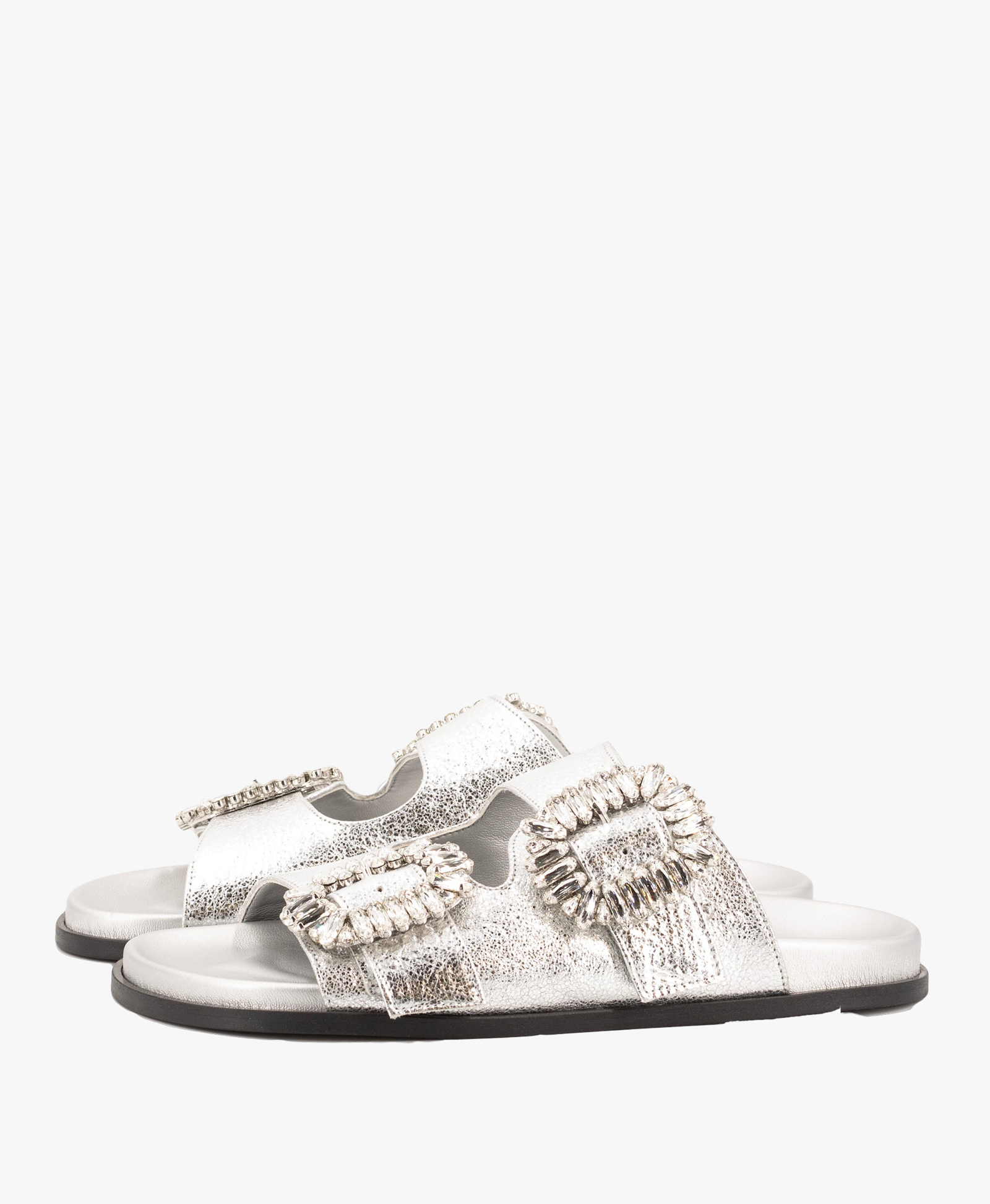SILVER LEATHER SANDALS made by Toral