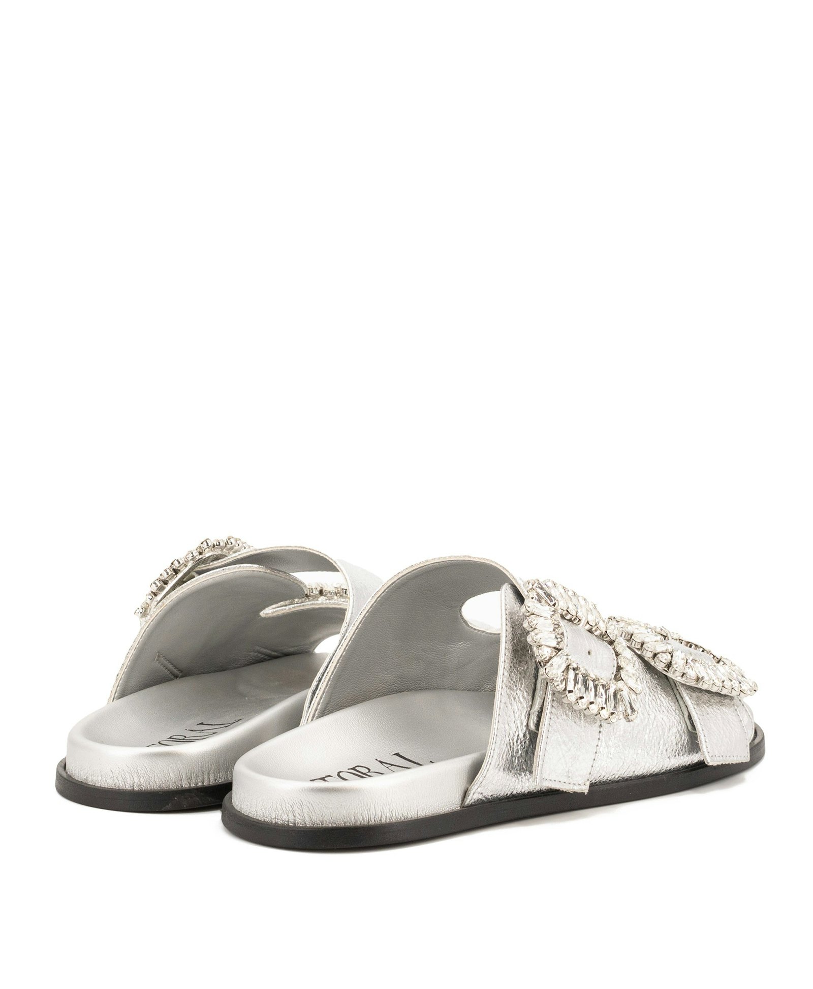 SILVER LEATHER SANDALS made by Toral