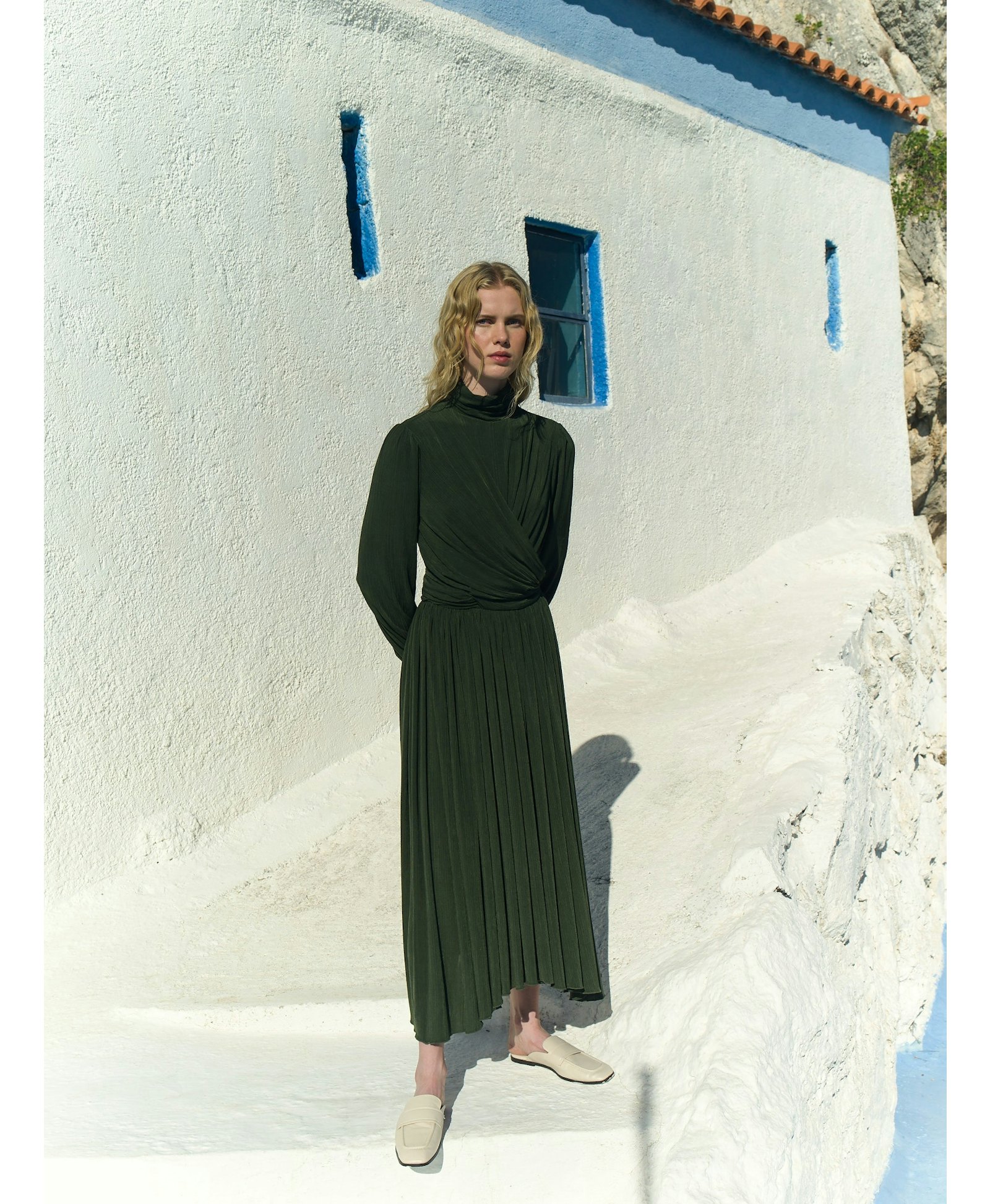 Austin Long Dress in Khaki made by Nazli Ceren