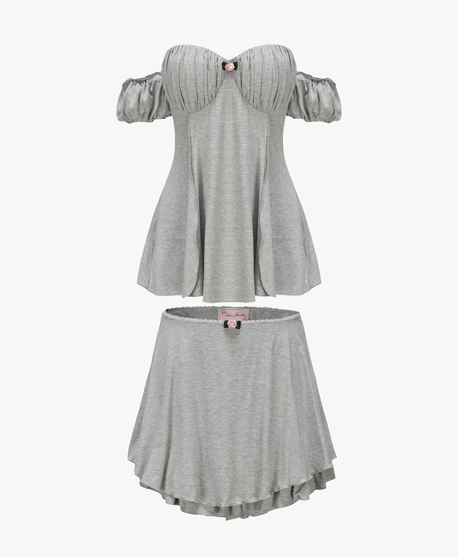 Heidi Top + Skirt (Grey) (Final Sale) in Grey made by Nana Jacqueline