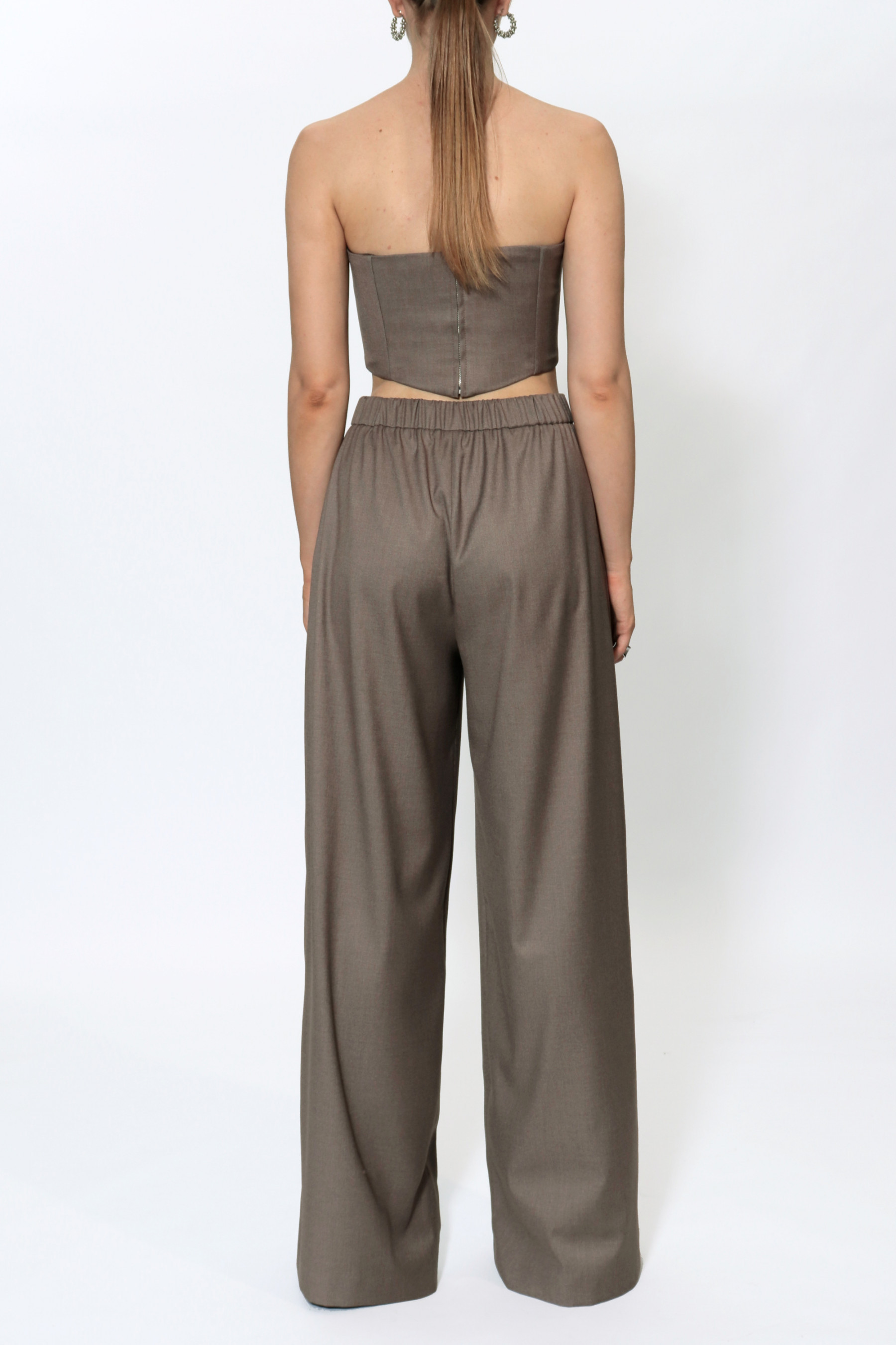 Shop Halewski Trousers Ophelie Brown Melange