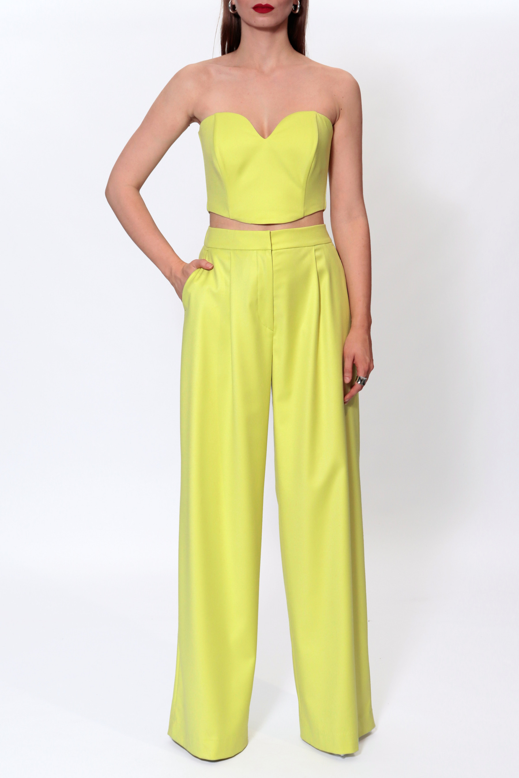 Shop Halewski Corset Lara Wild Lime In Flax Yellow