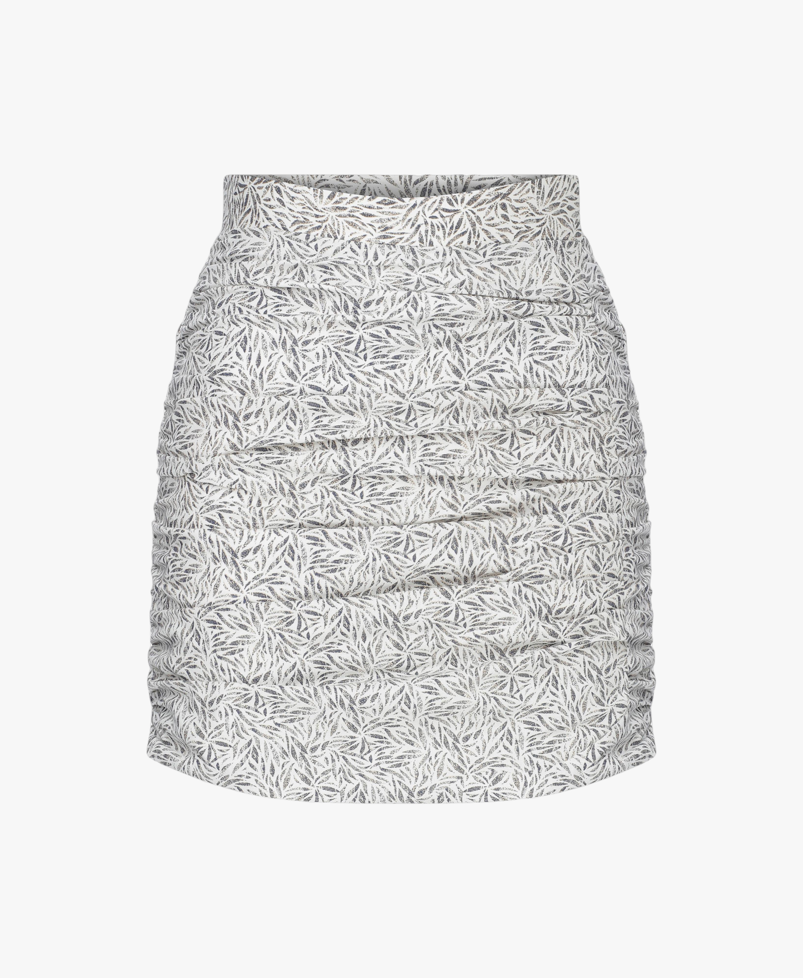 Jace Ruched Skirt White Printed made by Nazli Ceren