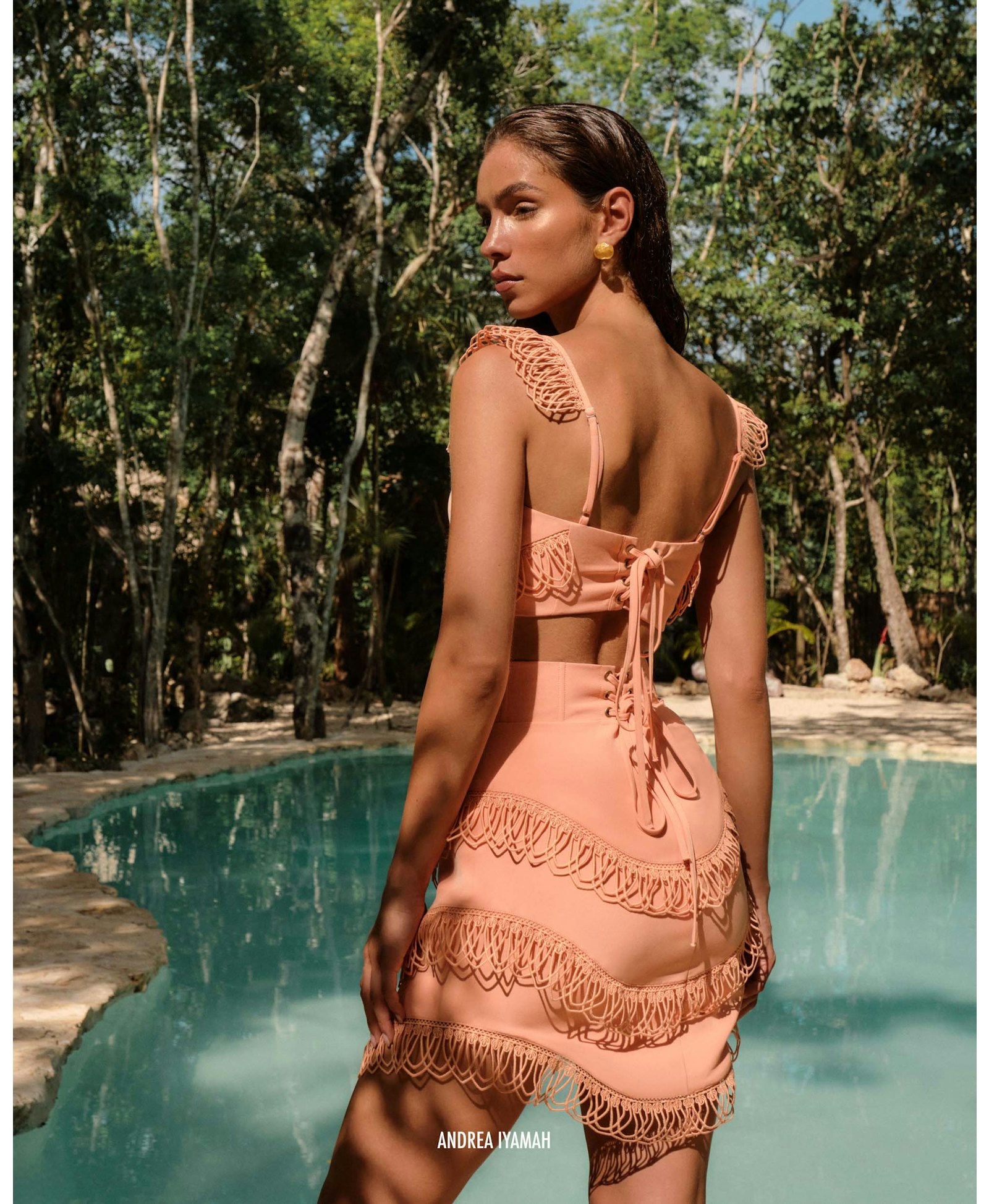 RIZO CROP TOP - POWDER PEACH made by Andrea Iyamah