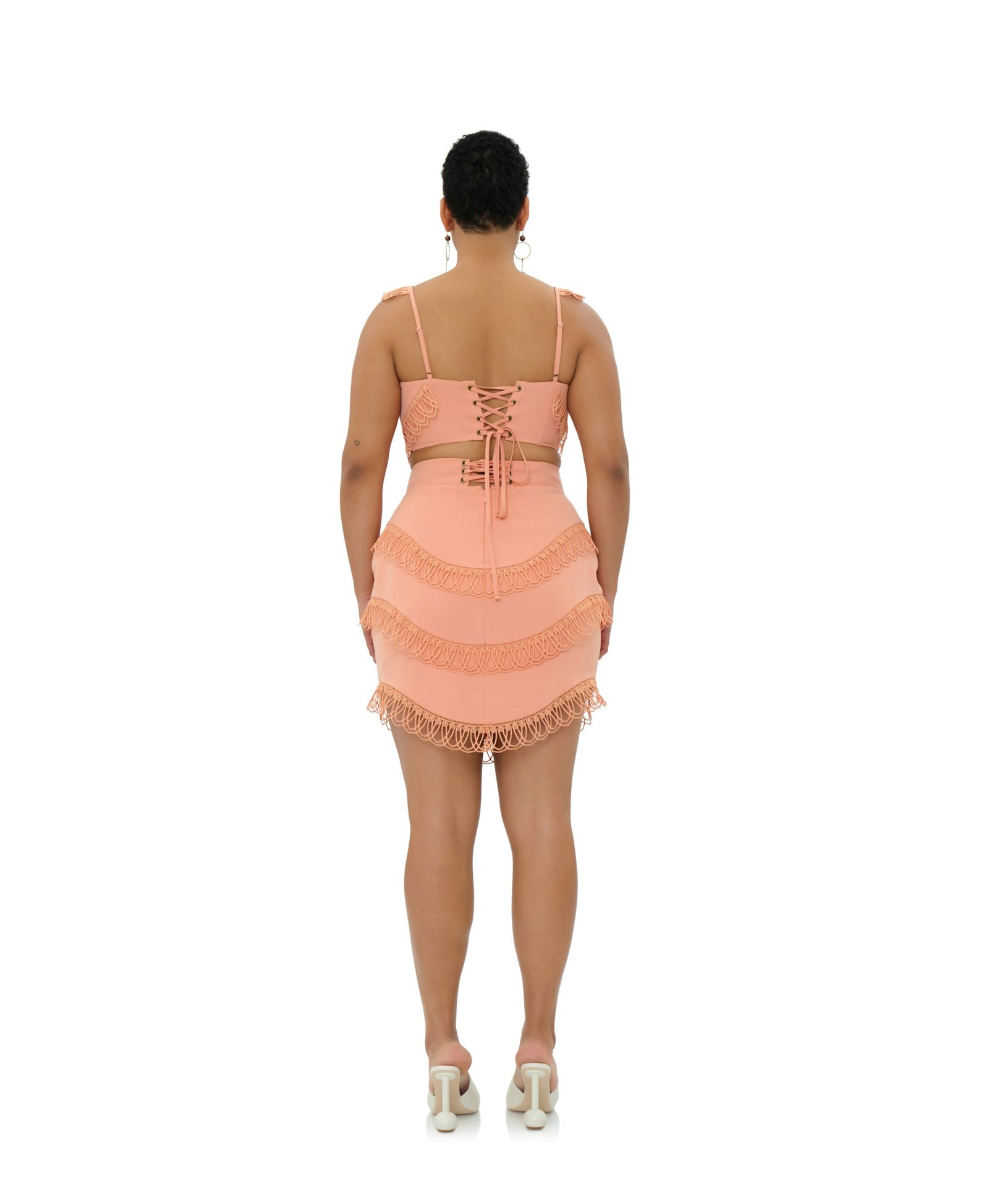 RIZO CROP TOP - POWDER PEACH made by Andrea Iyamah