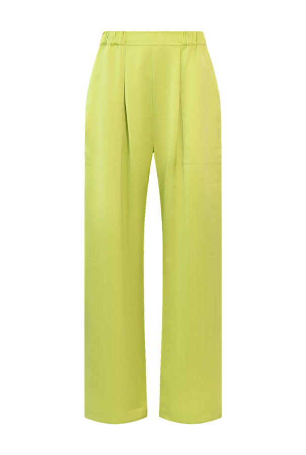 Hanne Bloch Lemon Satin Trousers In Yellow