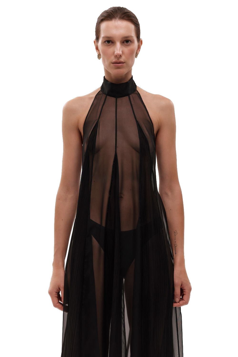 Shop Gasanova Chiffon Maxi Dress In Black