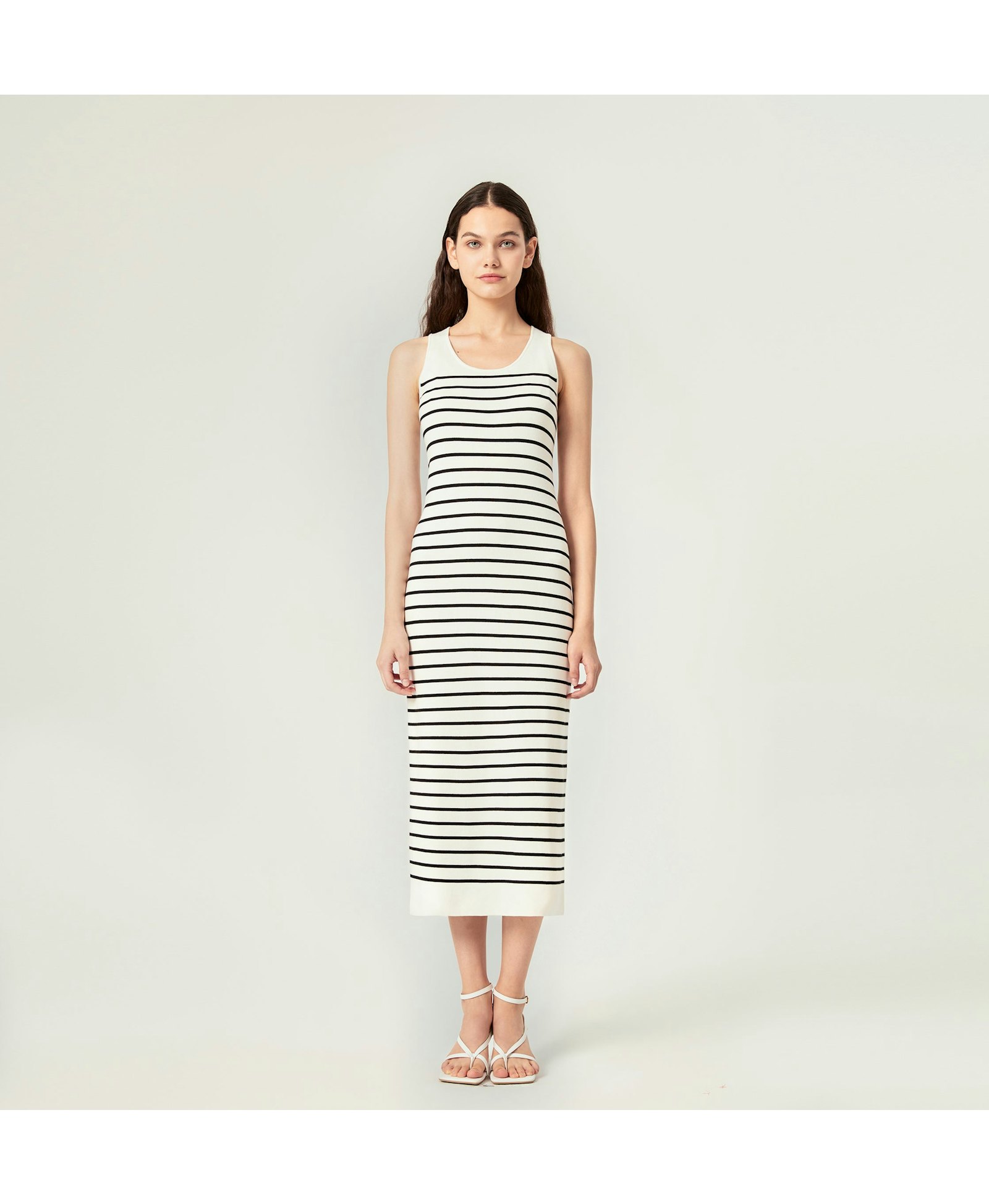 STRIPED TANK DRESS in Black made by CRUSH Collection