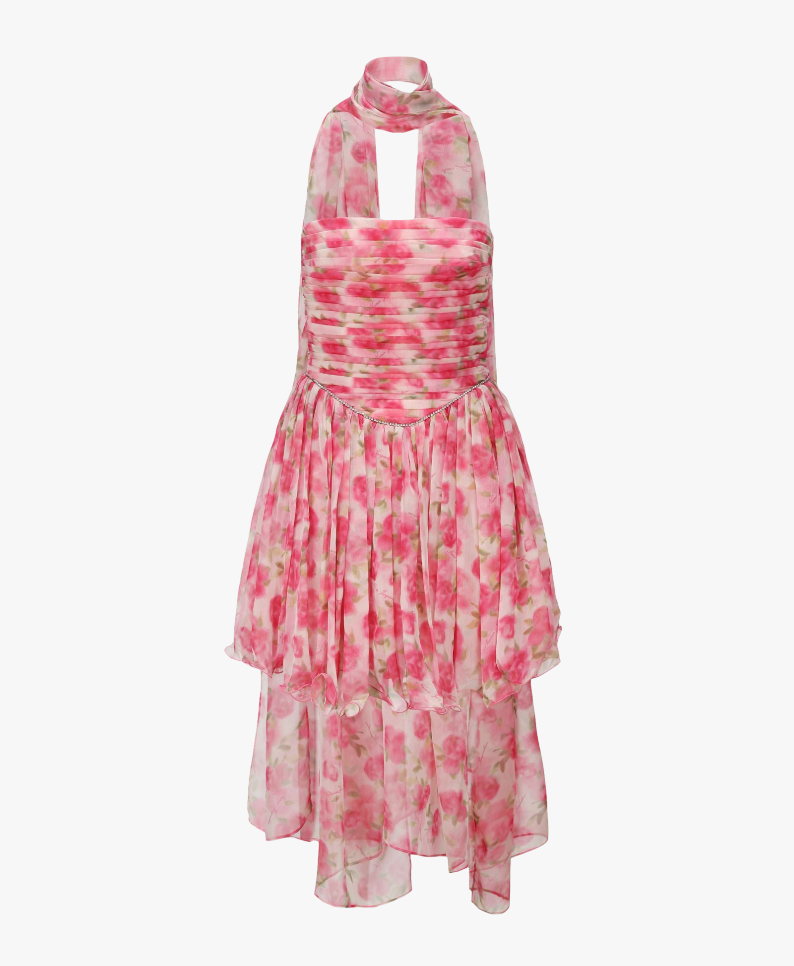 Chloe Dress (Pink Print) in Pink made by Nana Jacqueline