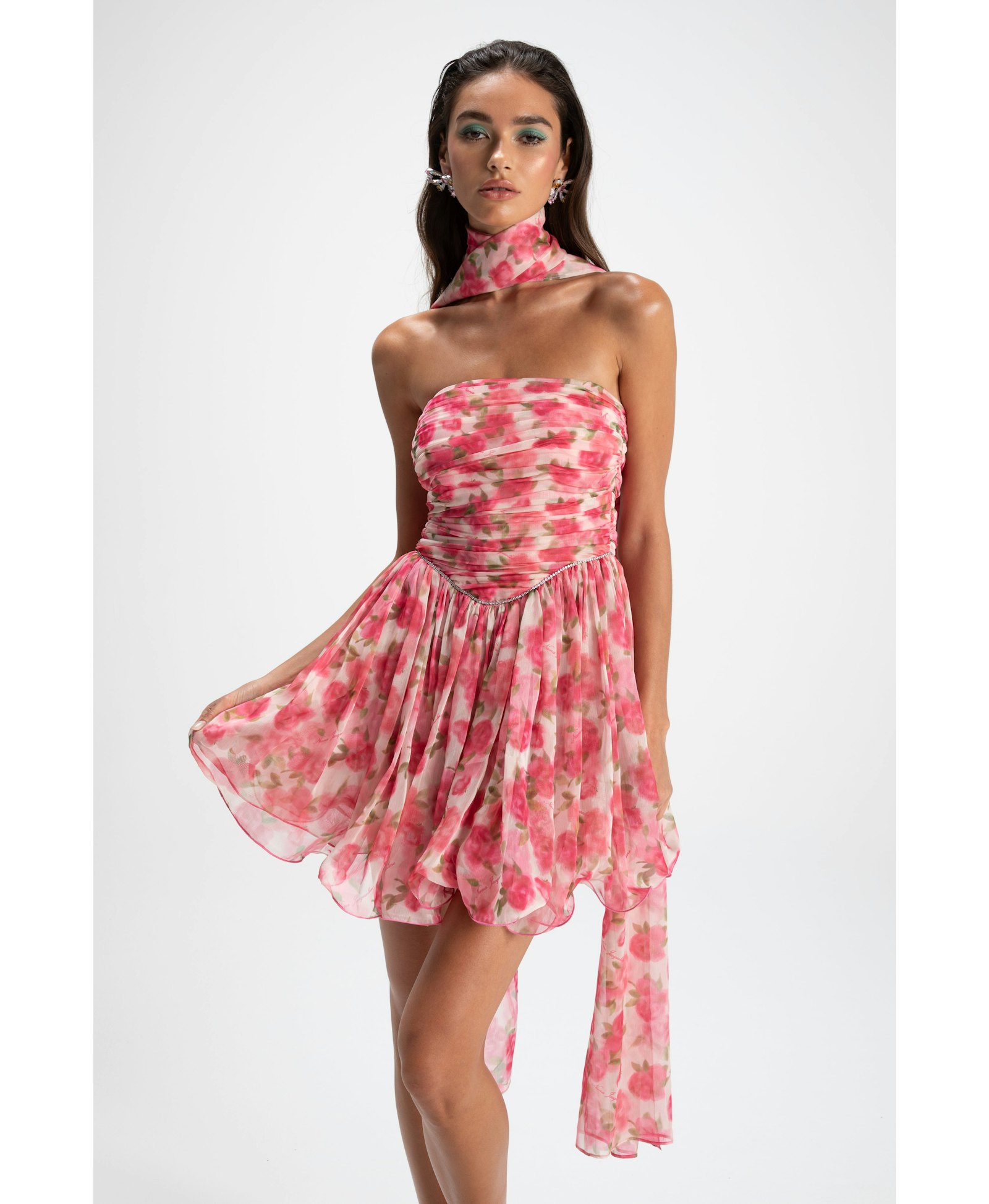 Chloe Dress (Pink Print) in Pink made by Nana Jacqueline