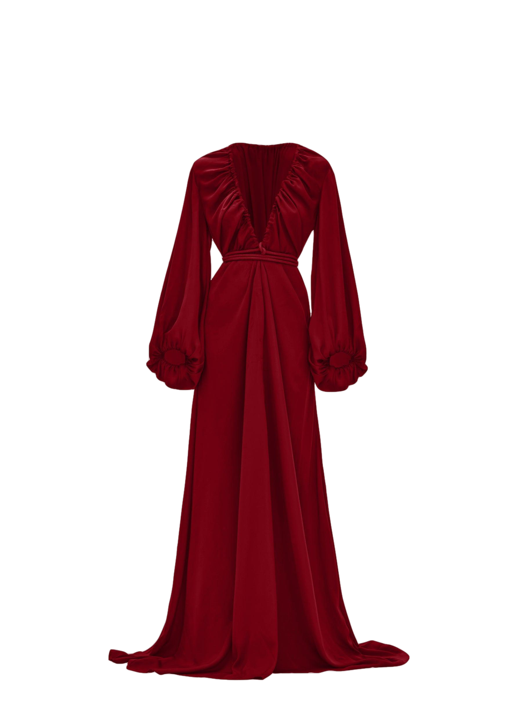 Andrea Iyamah Neema Ruby Red Robe In Claret ModeSens