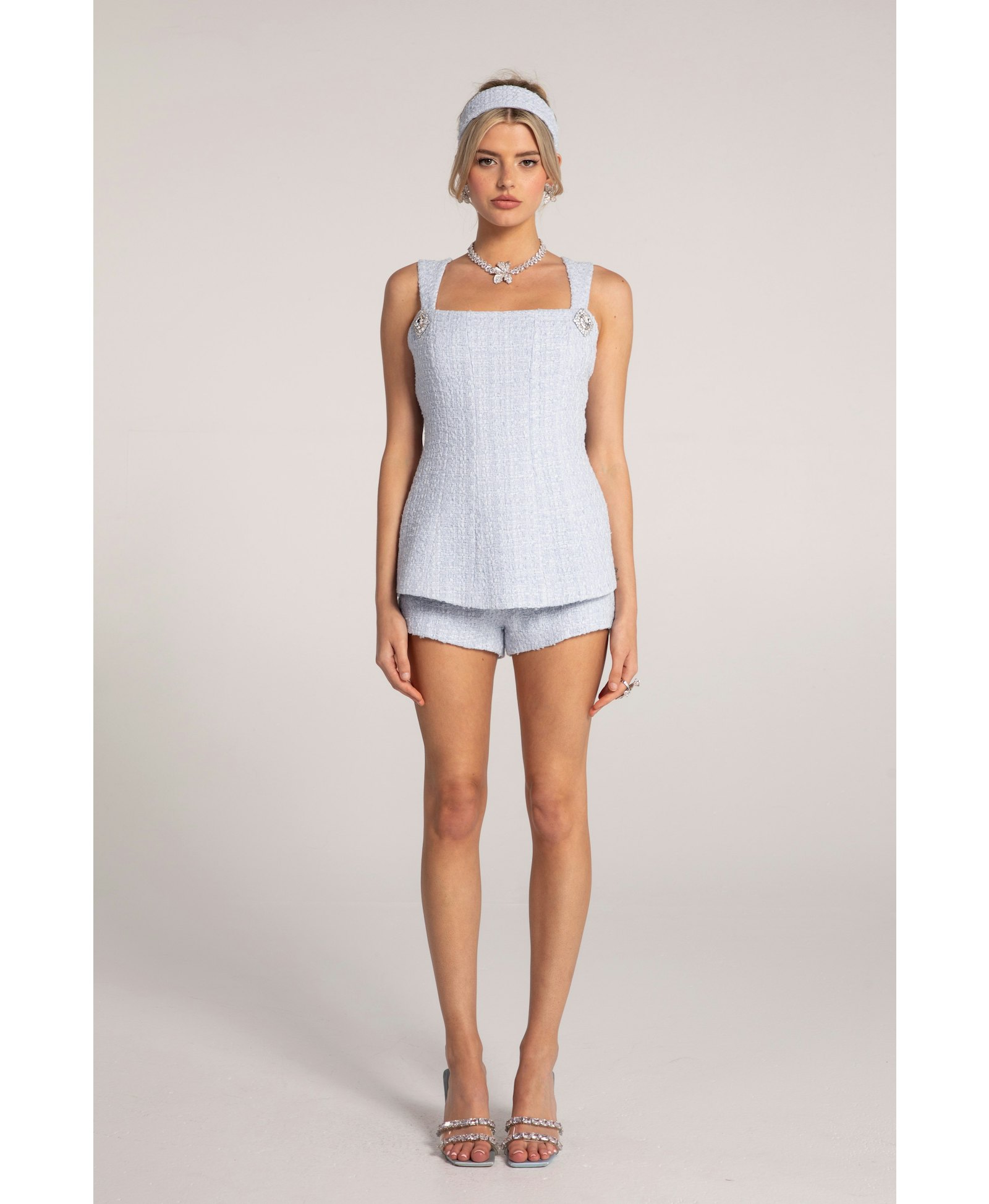 Anabella Bow Top (Blue Checkered) made by Nana Jacqueline