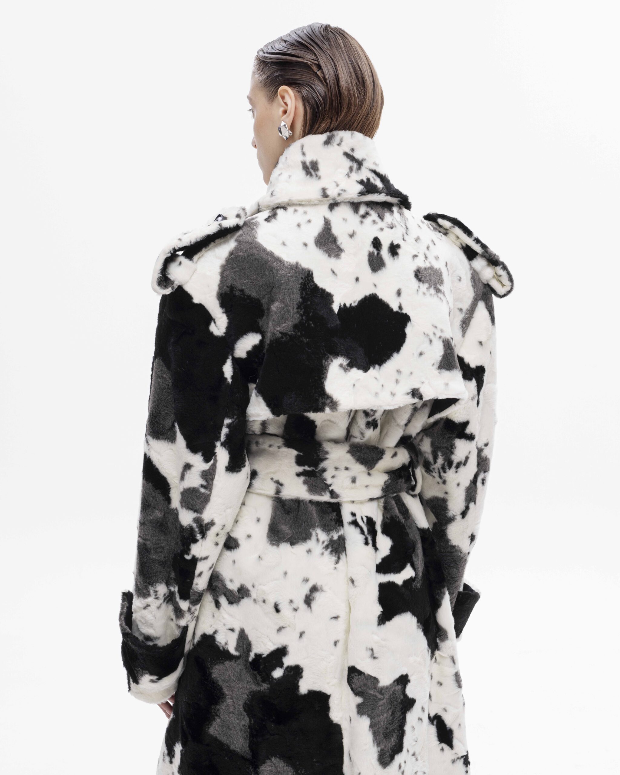 Shop Maria Kokhia Faux Fur Utilitarian Coat In Multi Color