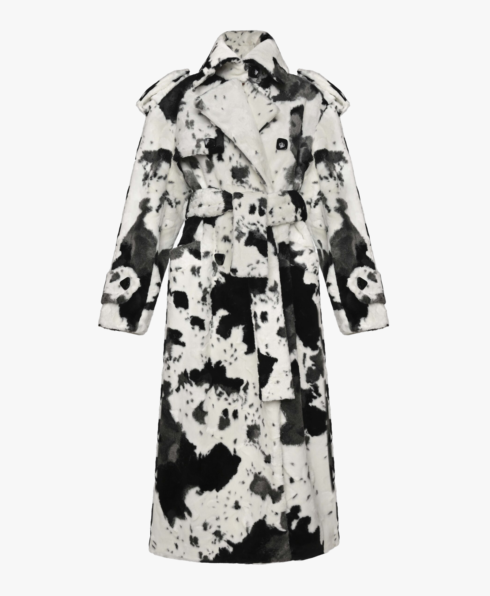 Faux fur utilitarian coat made by Maria Kokhia