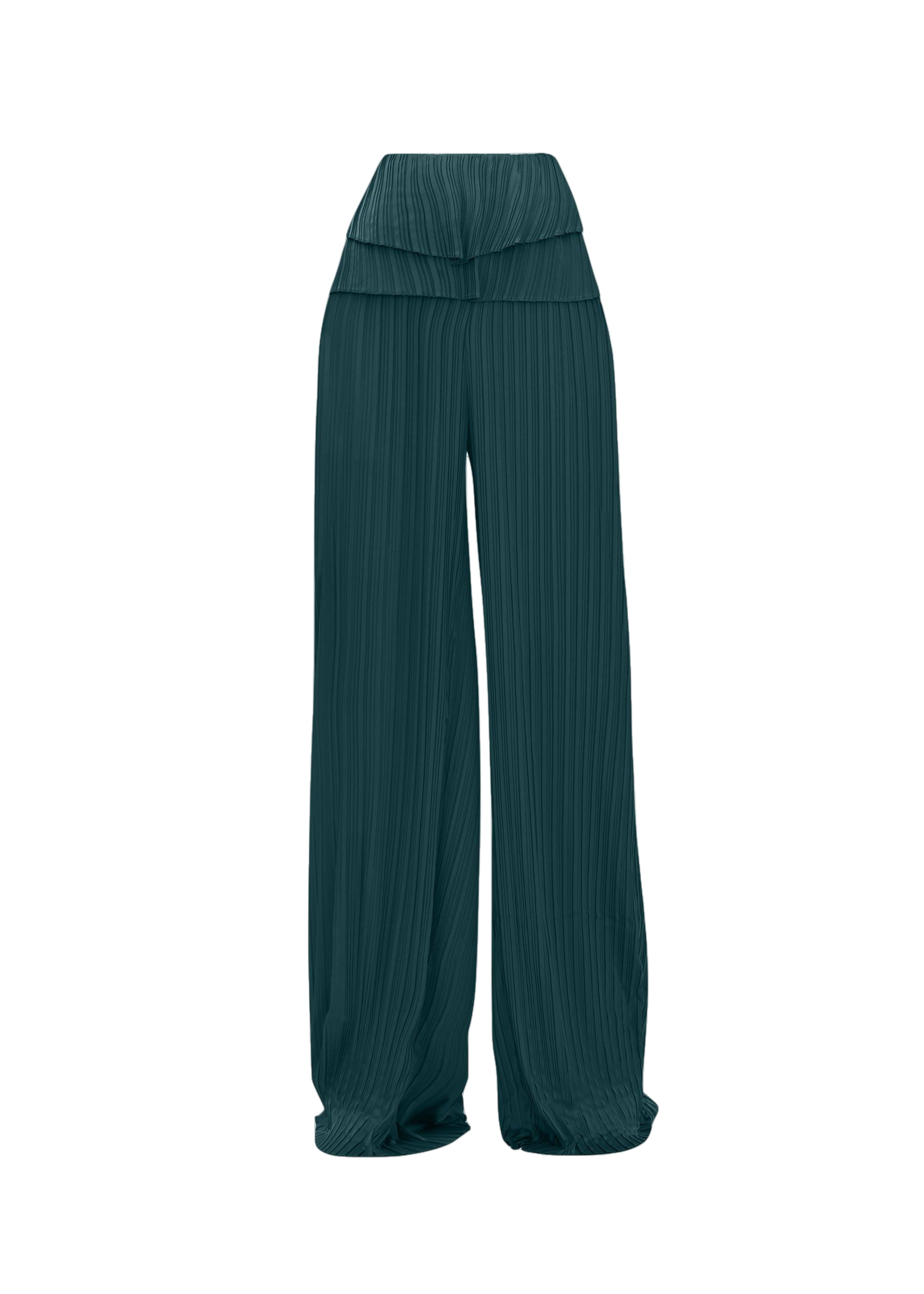 Shop Andrea Iyamah Linea Green Pleated Pants
