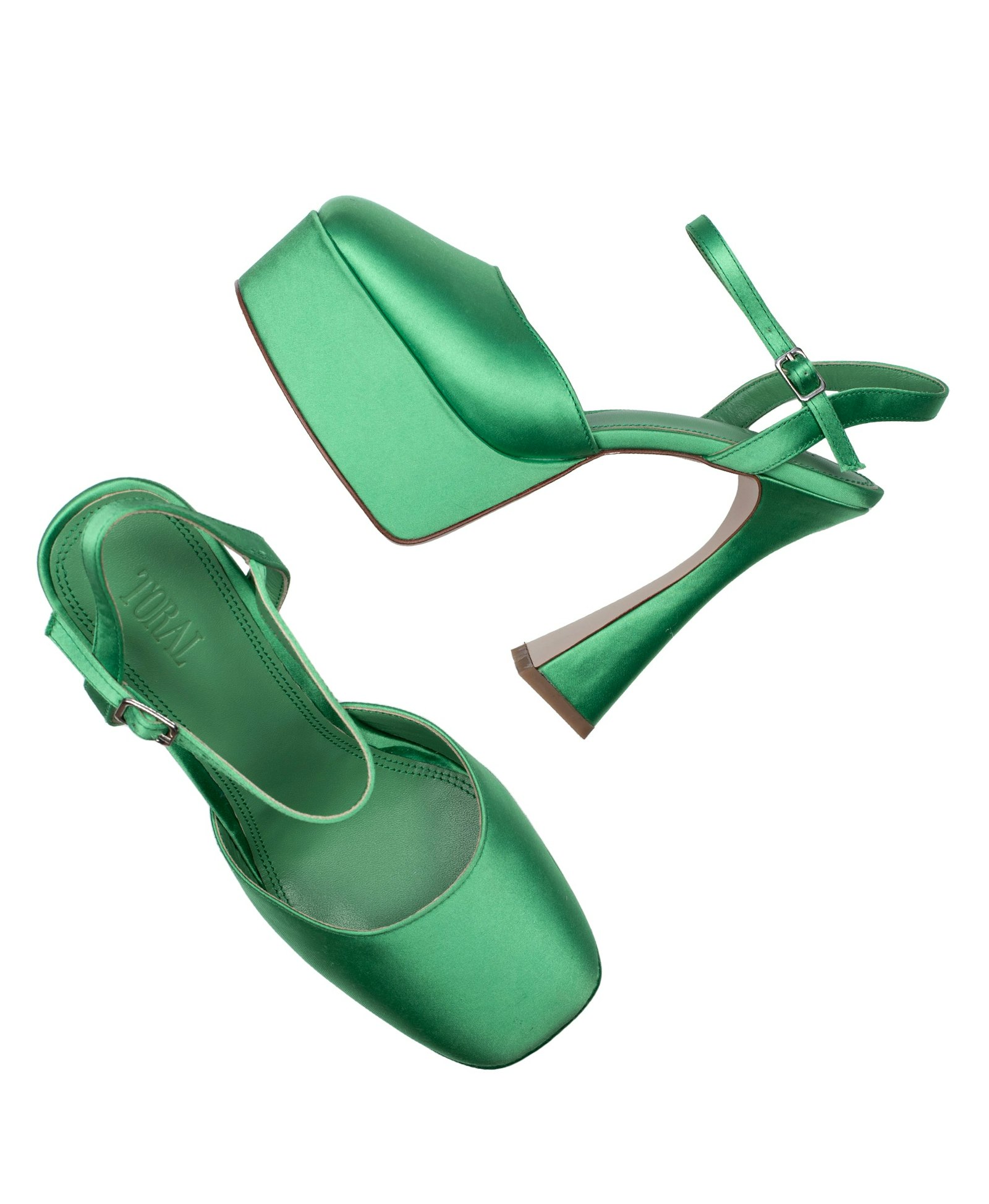 LOU LOU GREEN PLATFORM SANDALS in Green made by Toral