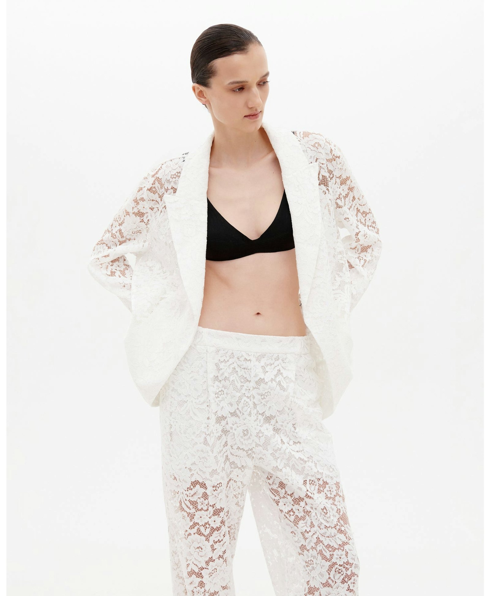 Lace Jacket in Floral White made by Gasanova