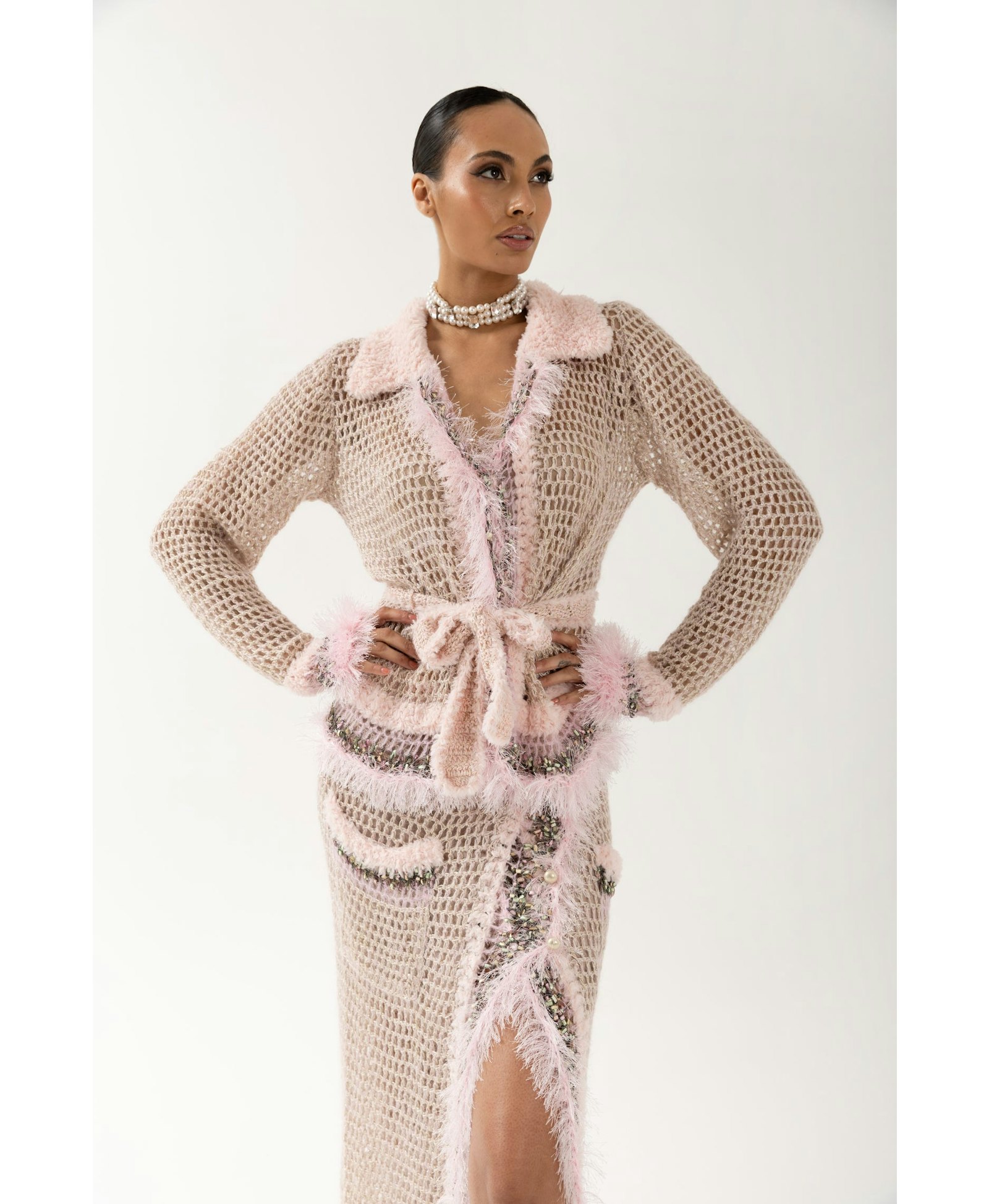 Baby Pink Handmade Knit Skirt made by ANDREEVA