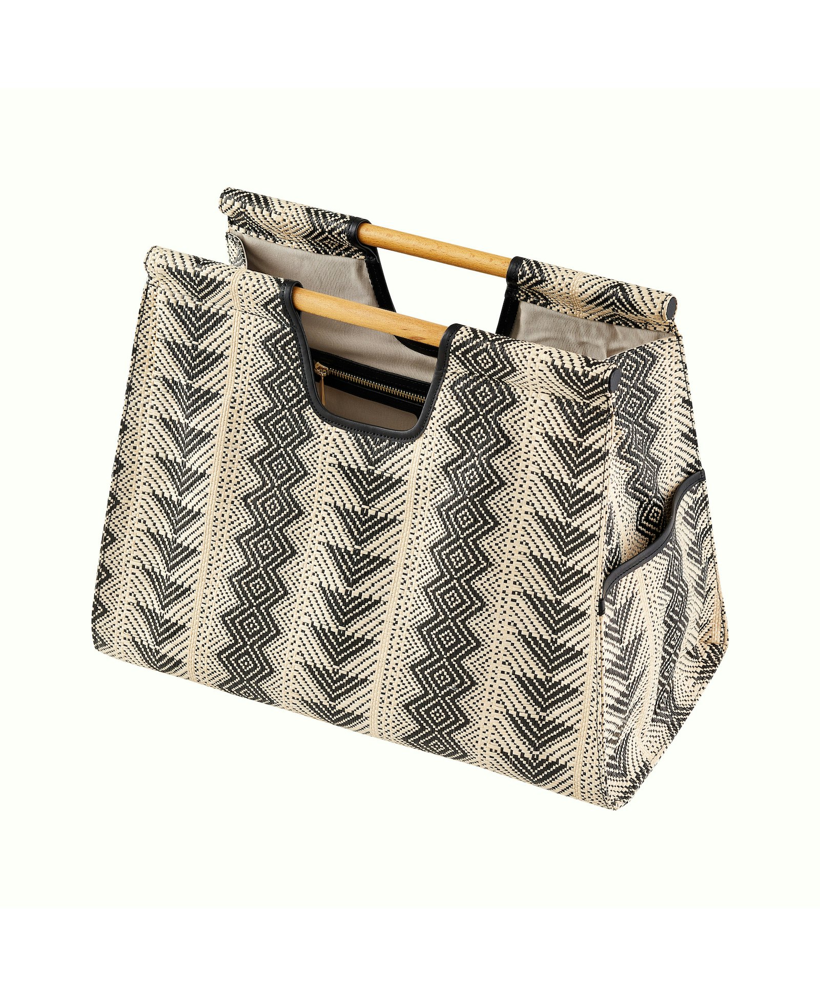 Frida Beach Bag Siyah Bej in Beige made by Maven Bag