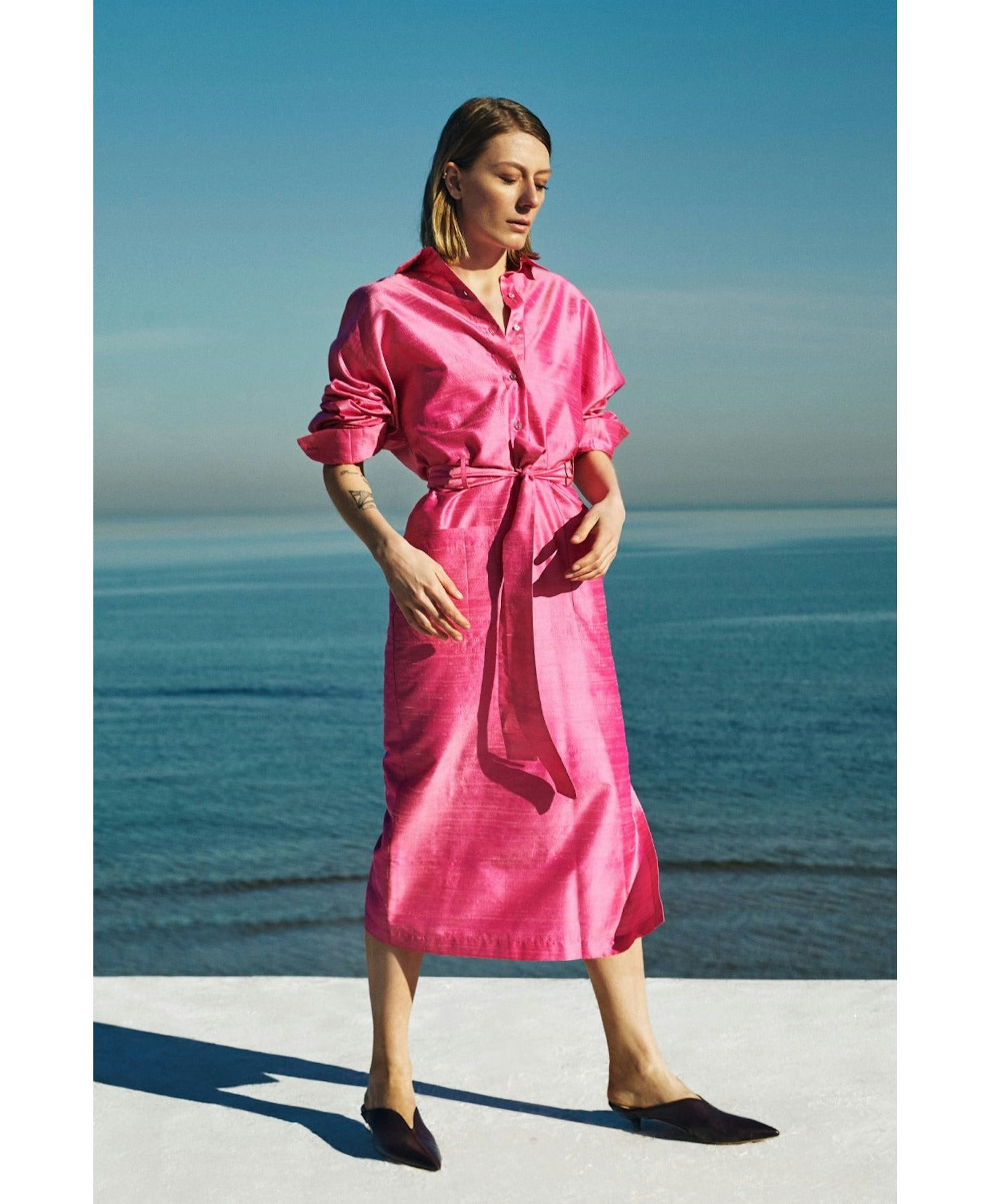 Cassin Pure Silk Shantung Shirt-Dress made by Nazli Ceren