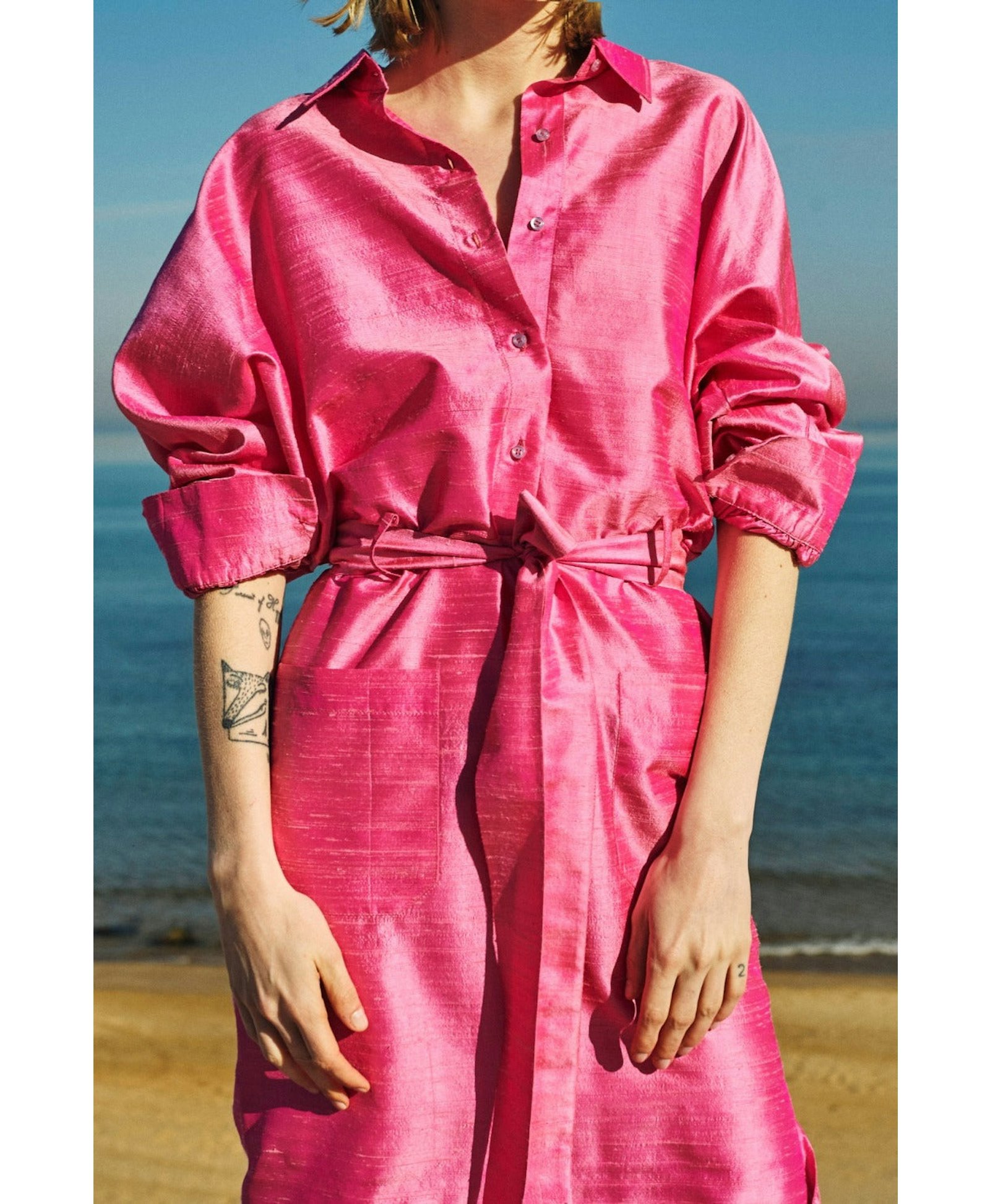 Cassin Pure Silk Shantung Shirt-Dress made by Nazli Ceren