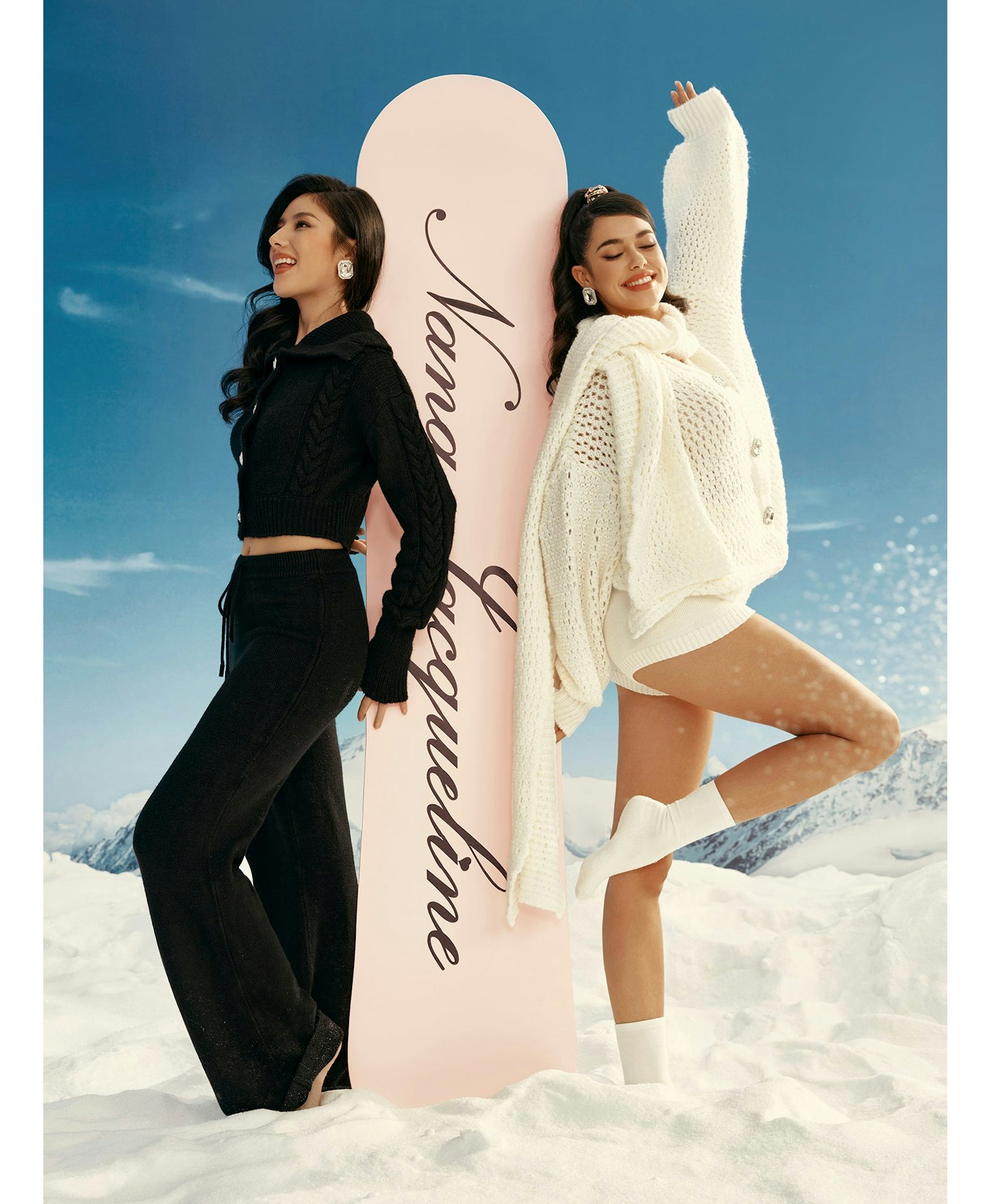 Alexis Cardigan + Scarf Set (White) made by Nana Jacqueline