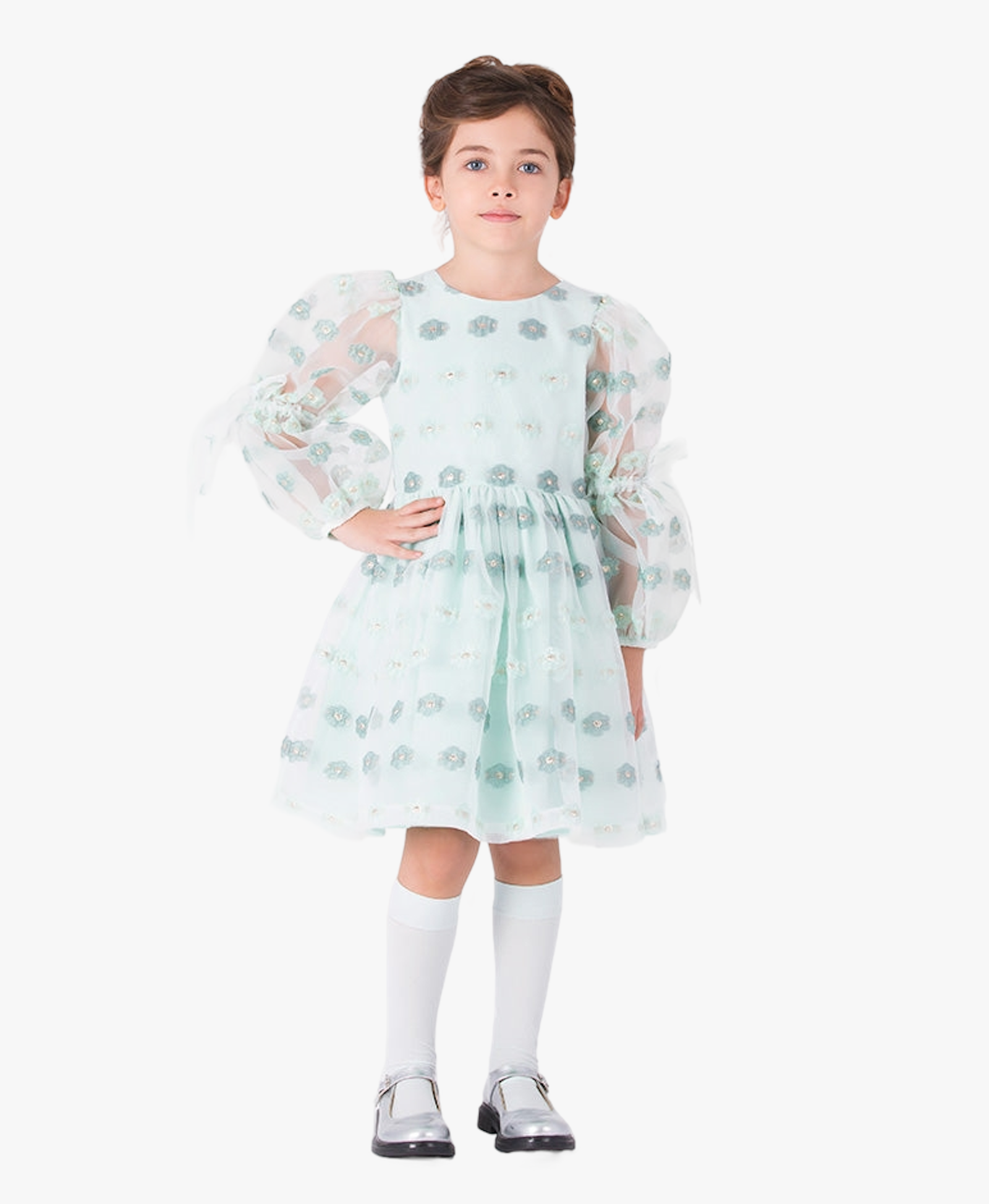 Jacquard Flowers Girls Dress made by Mama Luma