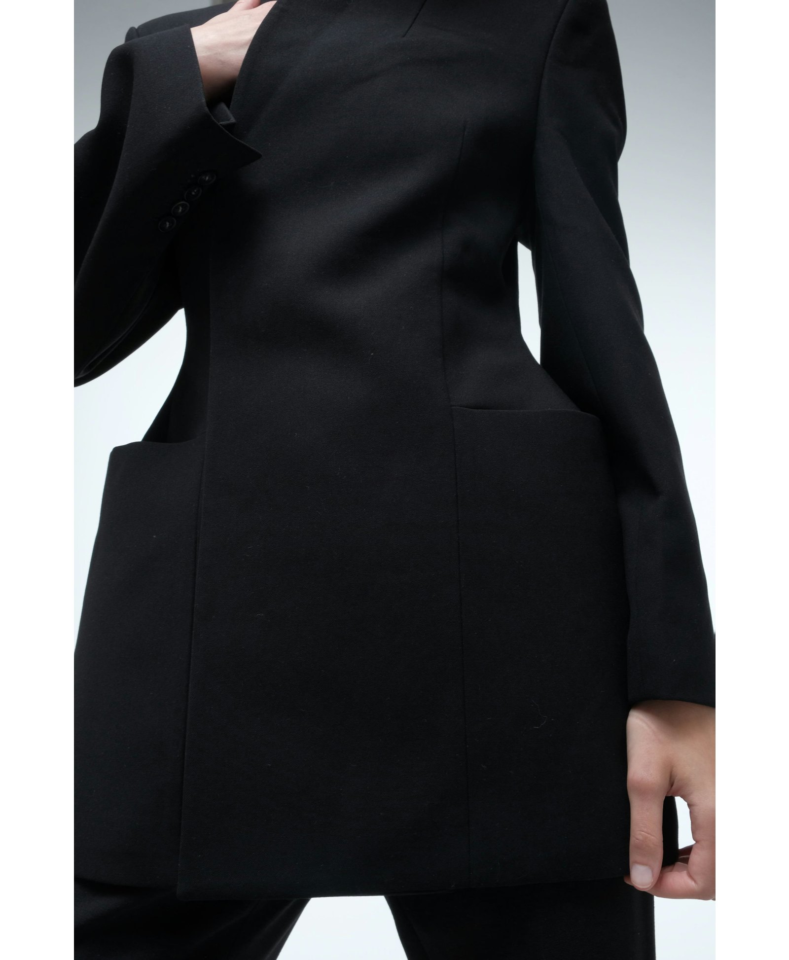 High collar wrap blazer made by AFTERHOURS