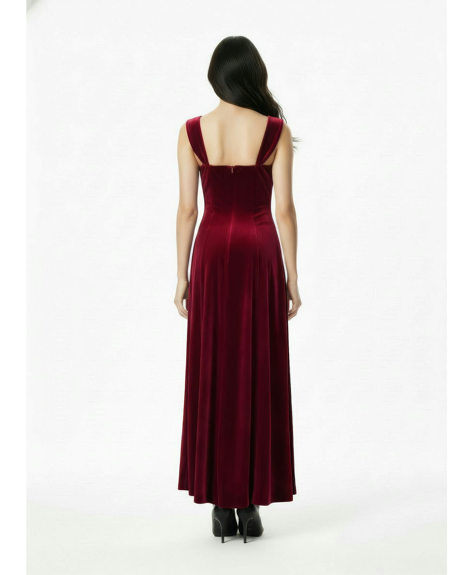 Belle Velvet Maxi Dress (Red) made by Nana Jacqueline