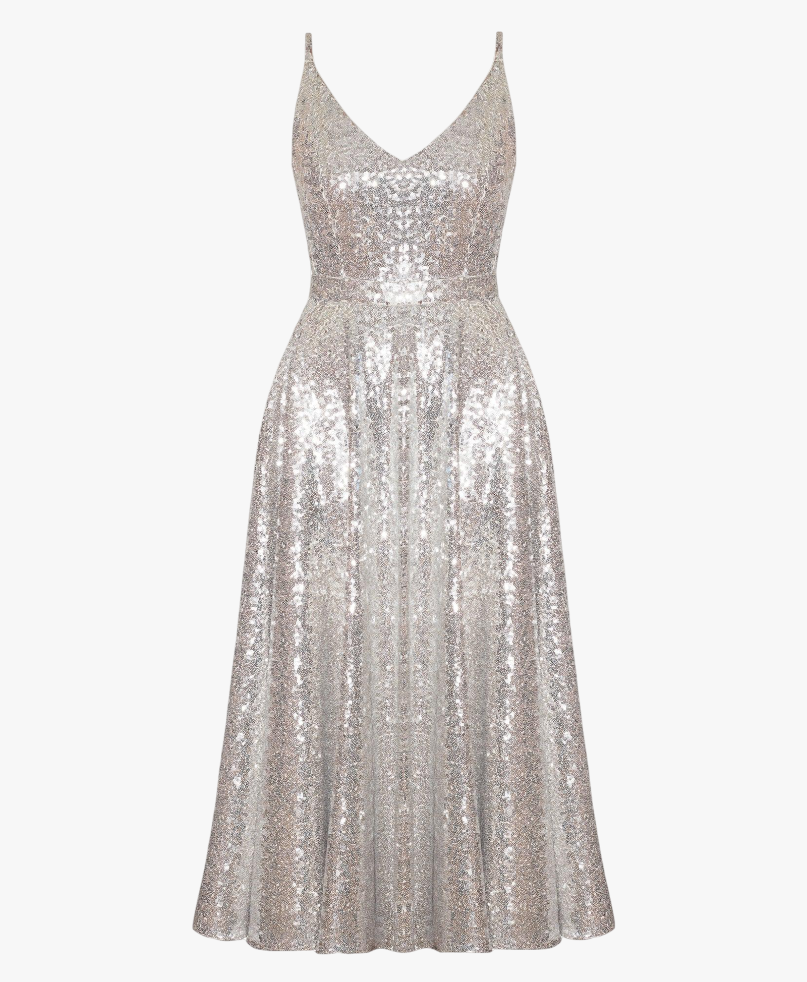 ADINA silver sequin midi dress made by UNDRESS