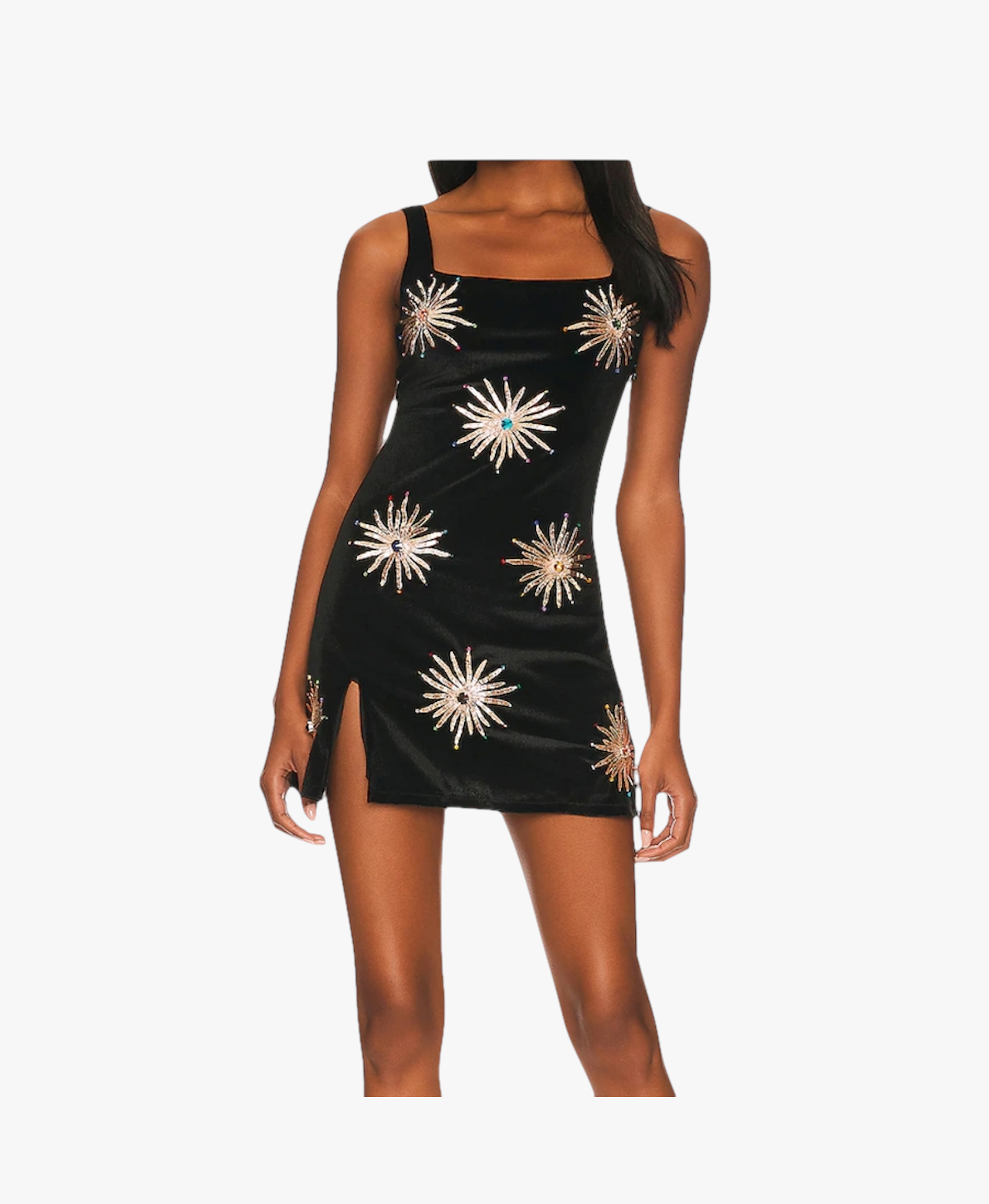 Callie Luxury Embellished Black Party Dress in Black made by Oceanus Swimwear