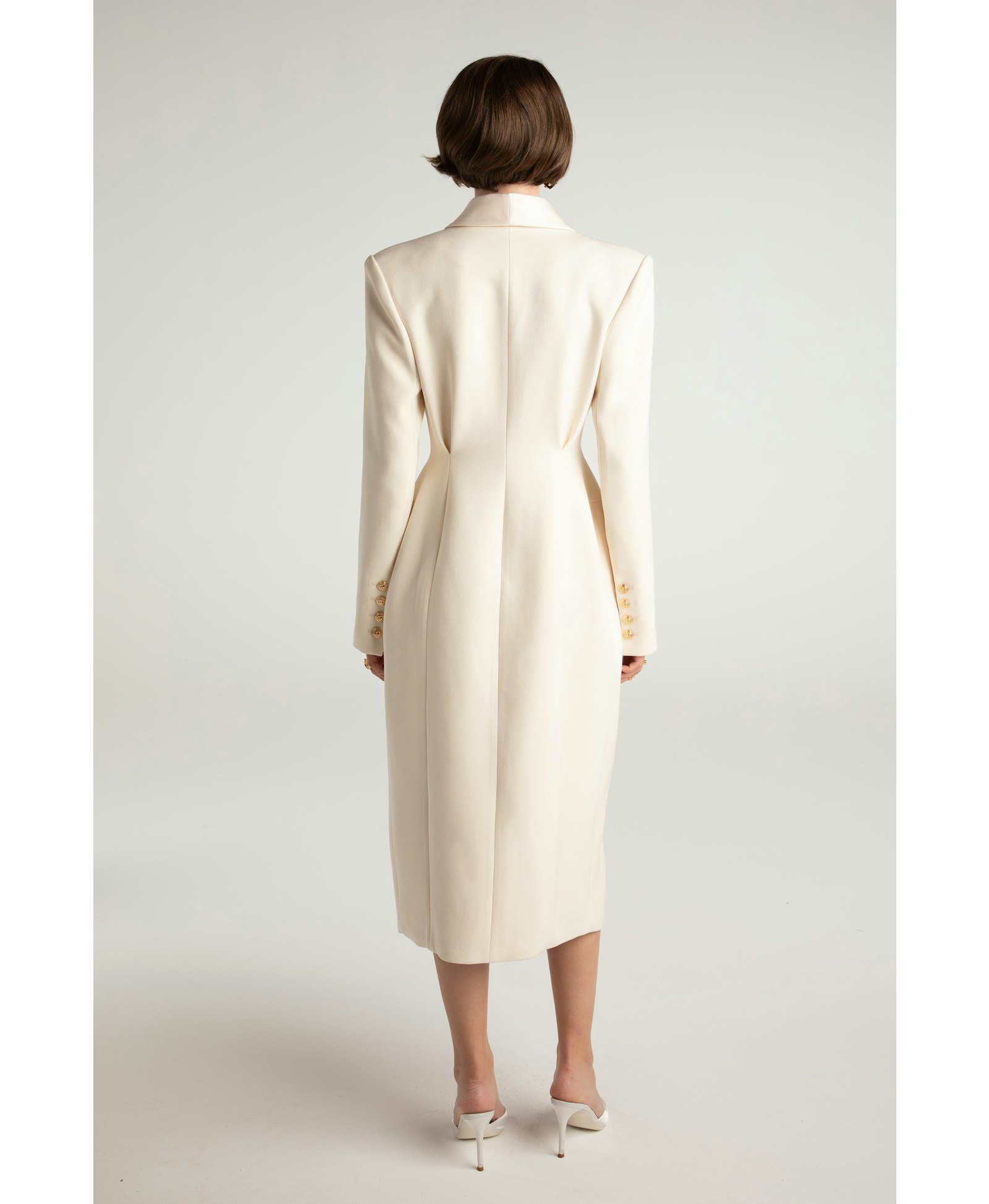 Evie Long Suit Jacket (White) made by Nana Jacqueline