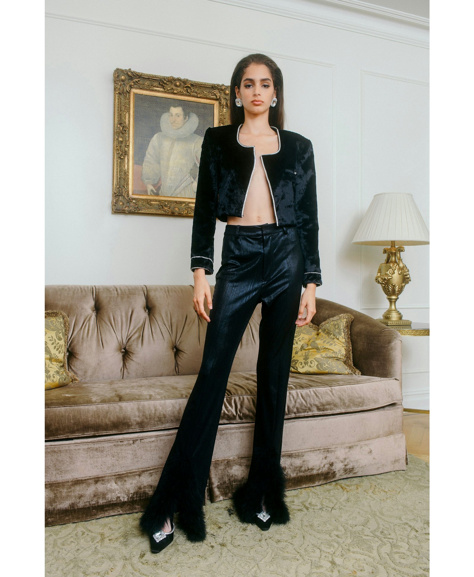 Gia Black Velvet Jacket made by Nana Jacqueline