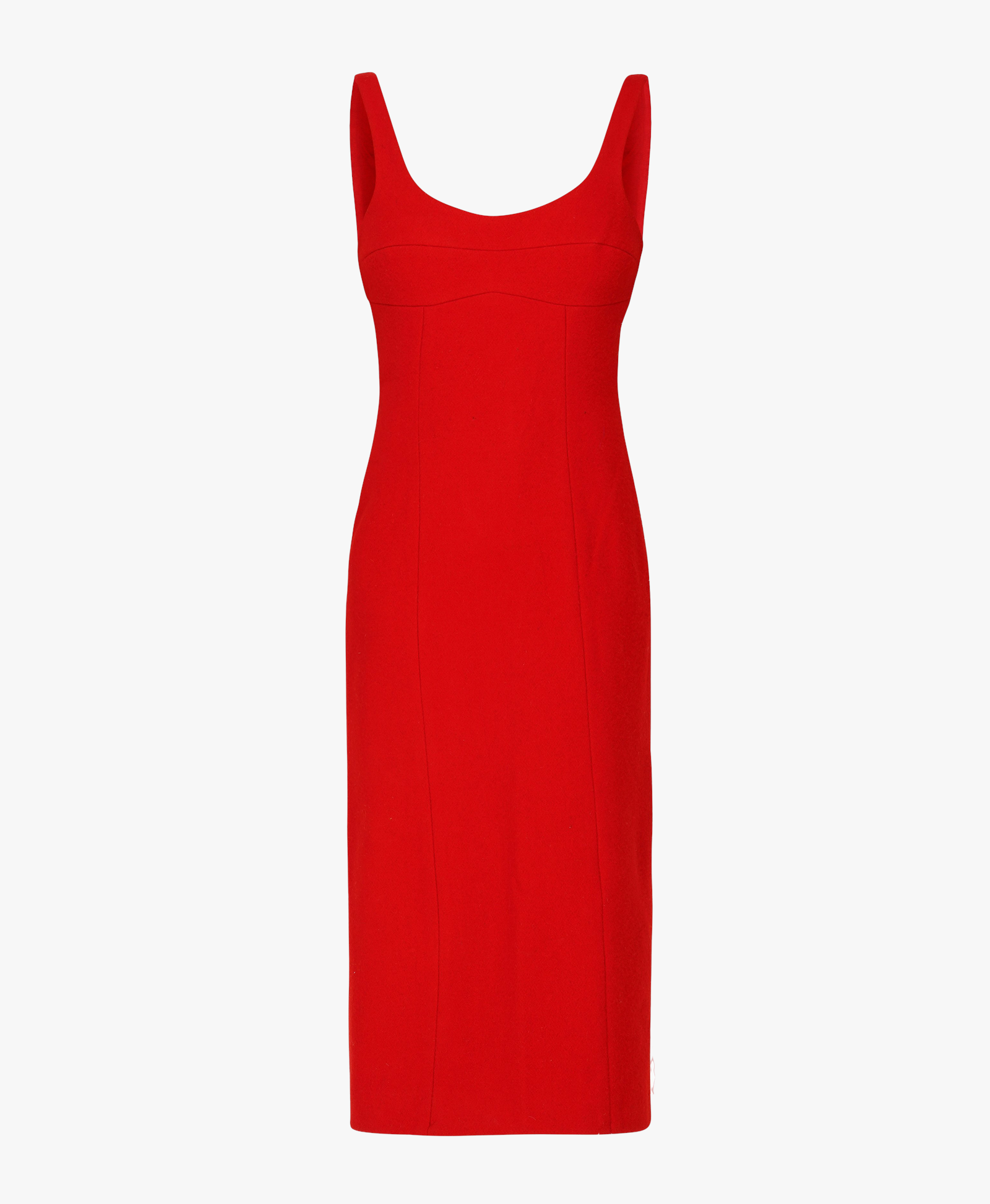 Wool Blend Midi Dress In Red made by Szabo Sihag