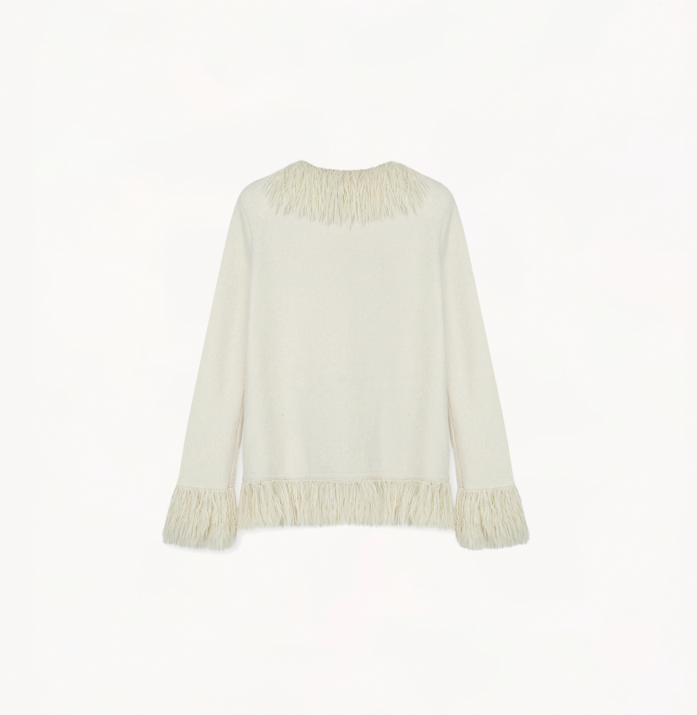 Shop Crush Collection Fringed Cashmere In White