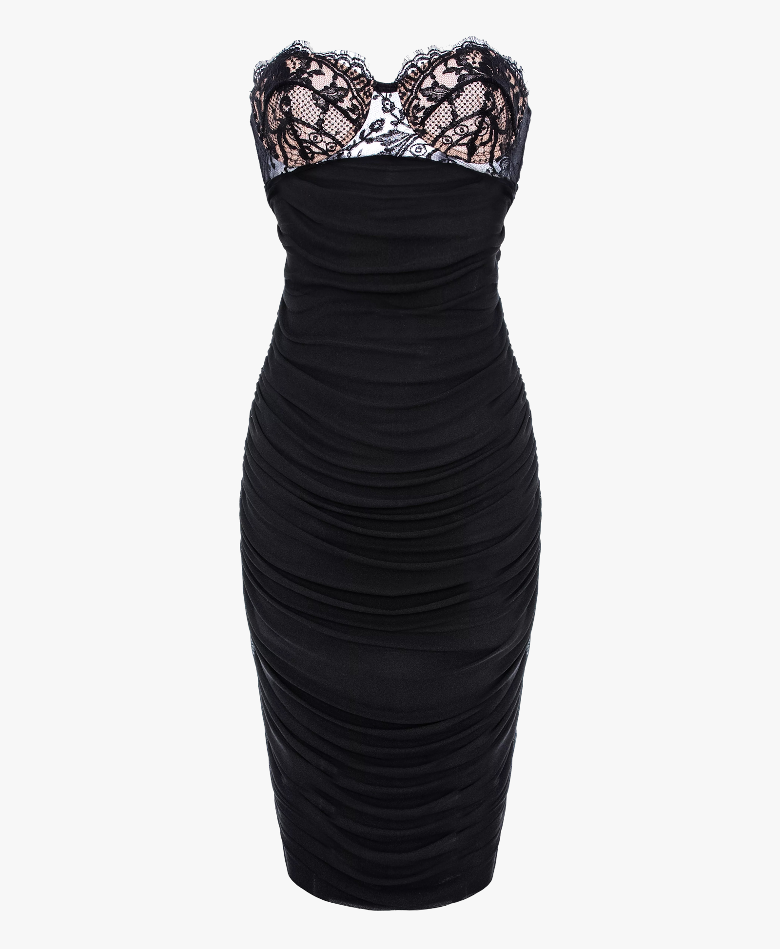 Bianca Lace And Draped Jersey Midi Dress made by Aureliana