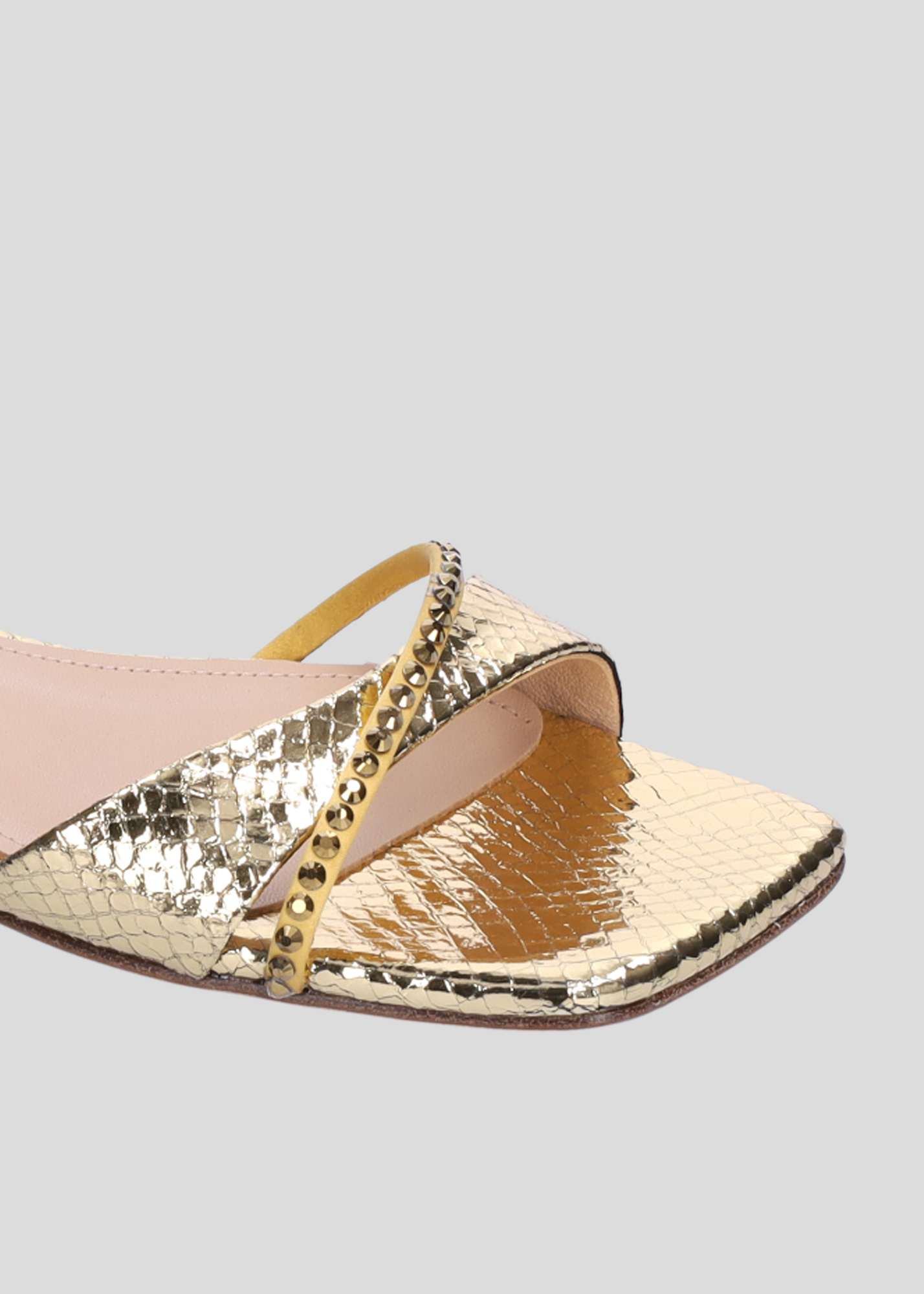 Shop Lola Cruz Shoes Celia Flat In Gold