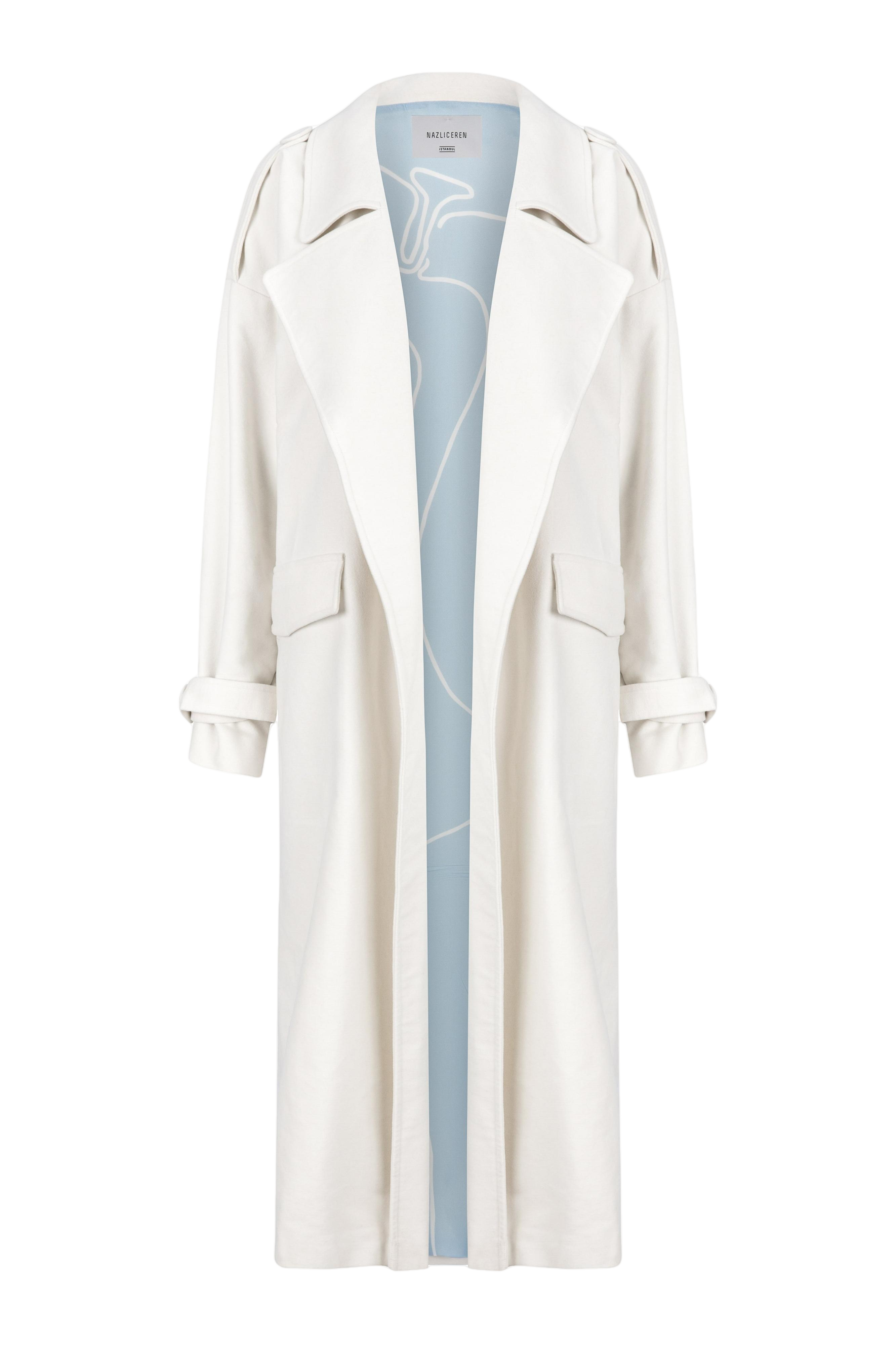 Nazli Ceren Laura Oversized Coat In White