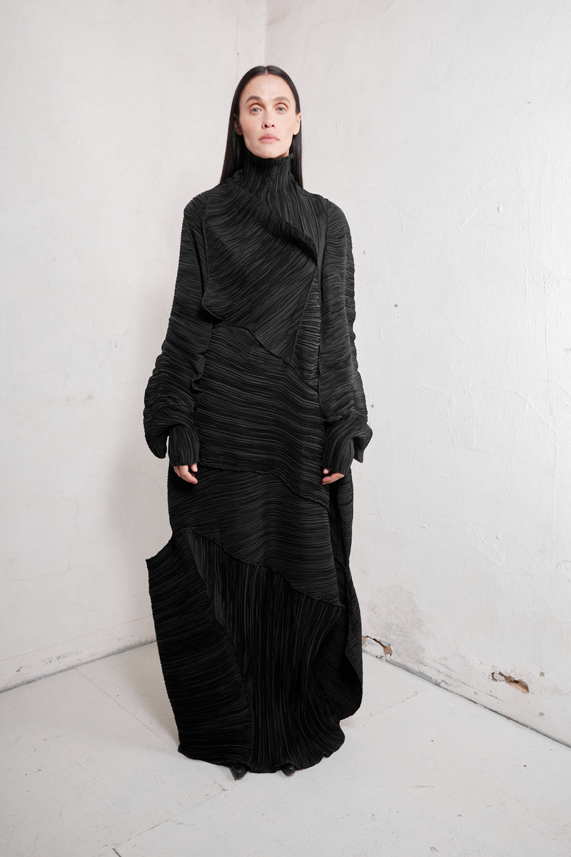 Shop Tamar Keburia Agatha Dress In Soot