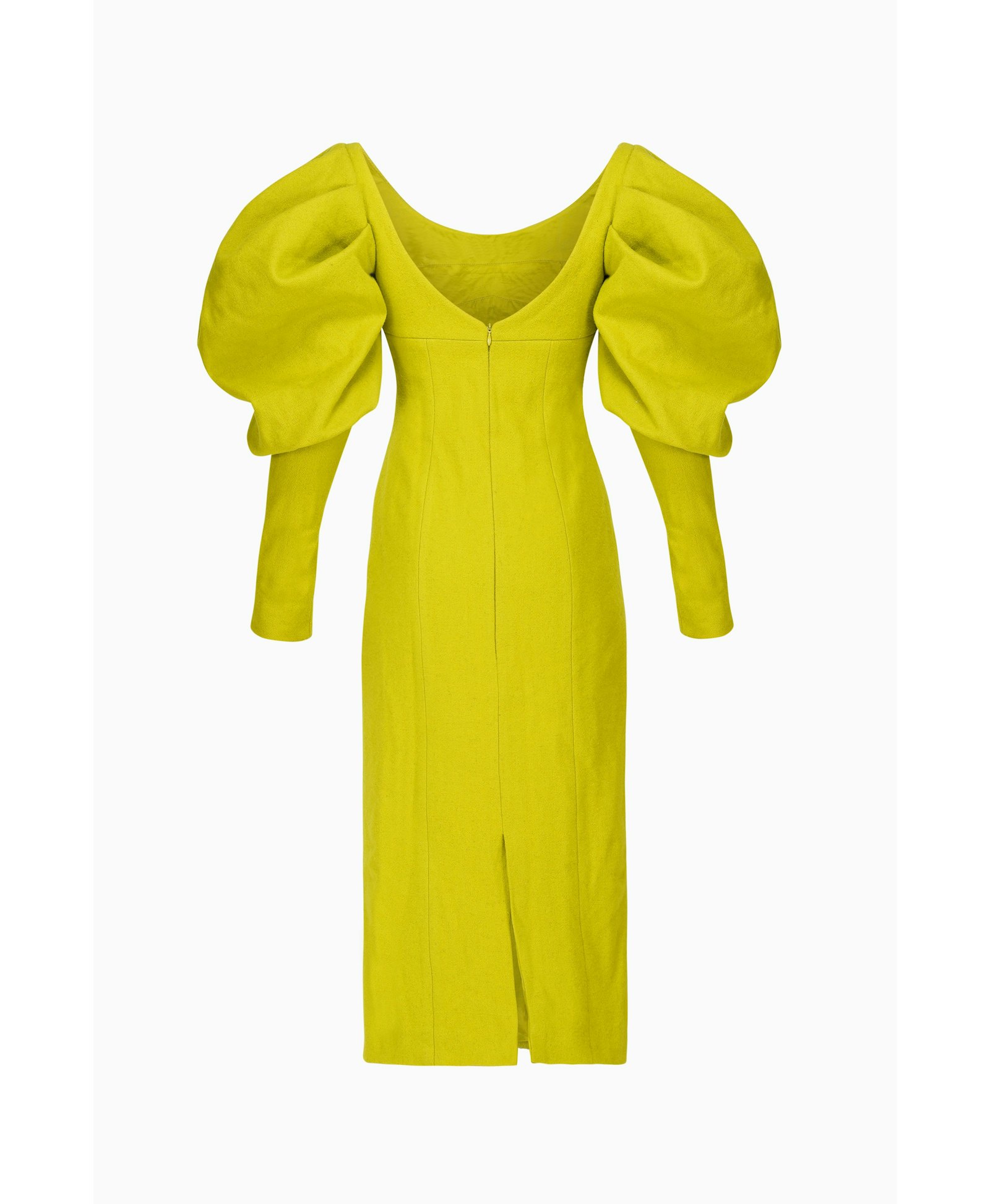 Wool Blend Puff Sleeve Dress made by Szabo Sihag