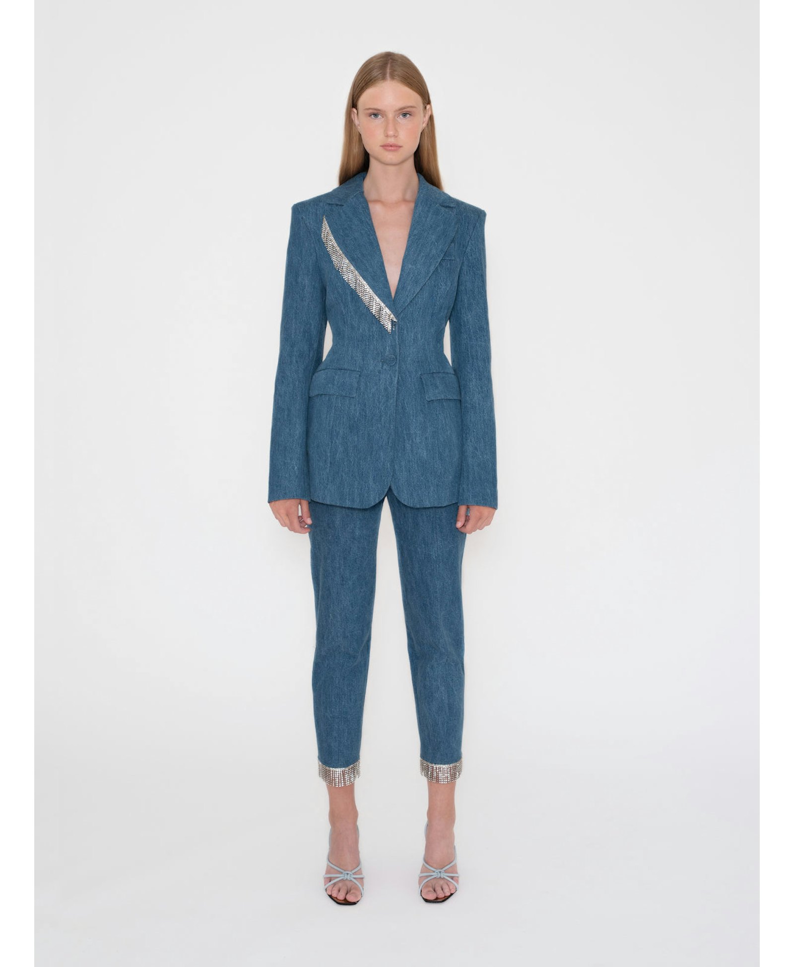 Fanny Denim Trousers in Blue made by AÉRYNE