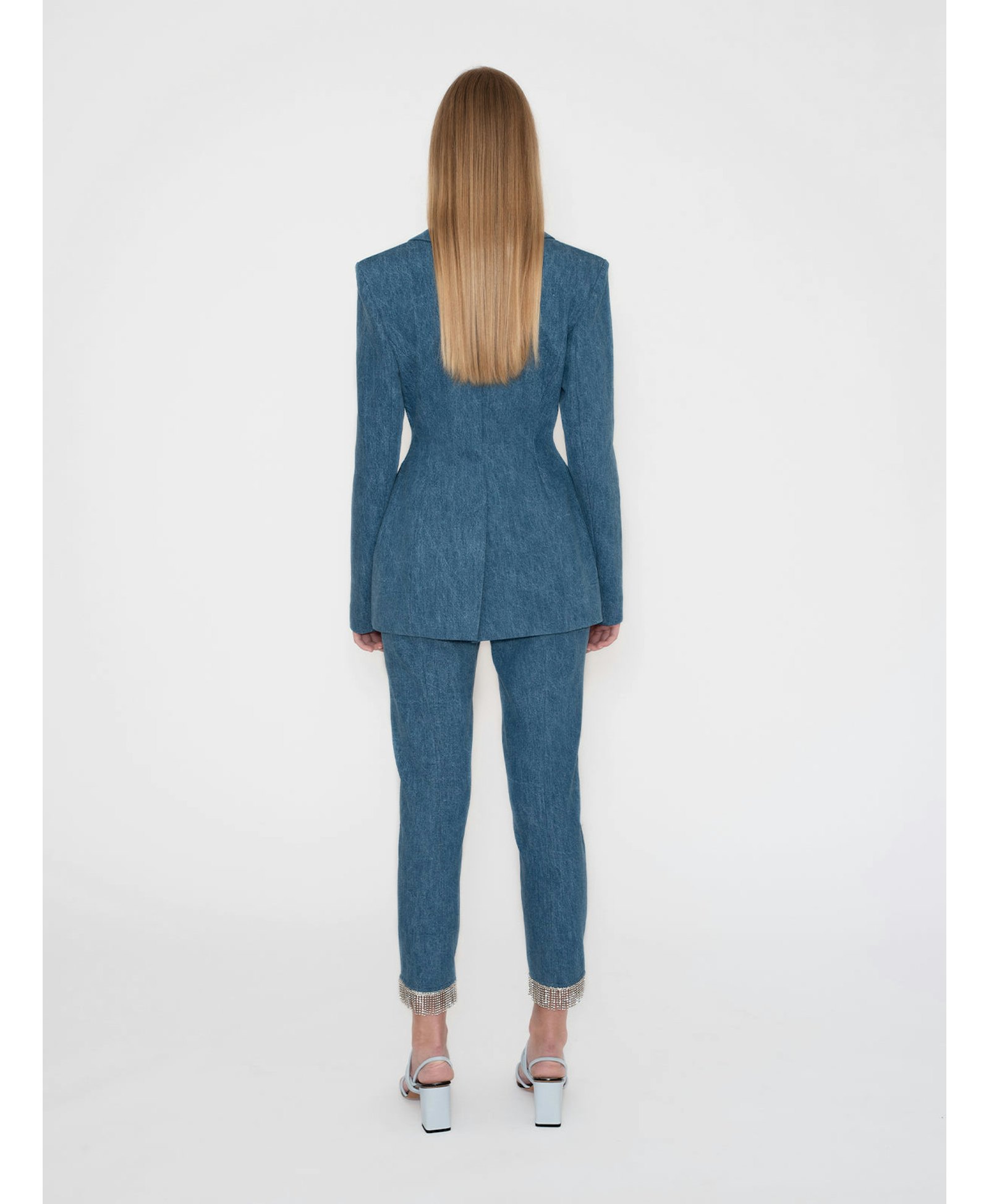 Fanny Denim Trousers in Blue made by AÉRYNE