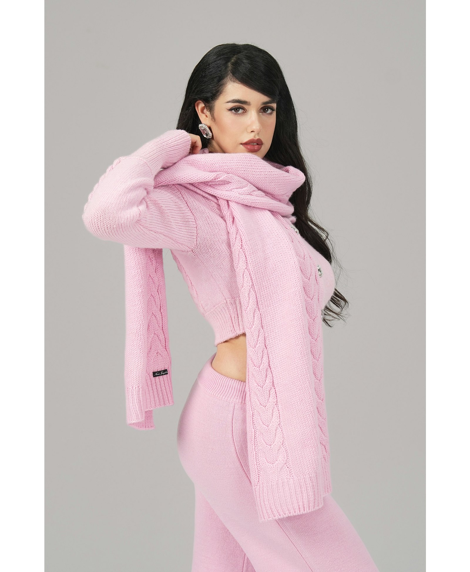 Addison Coat + Scarf Set (Pink) made by Nana Jacqueline