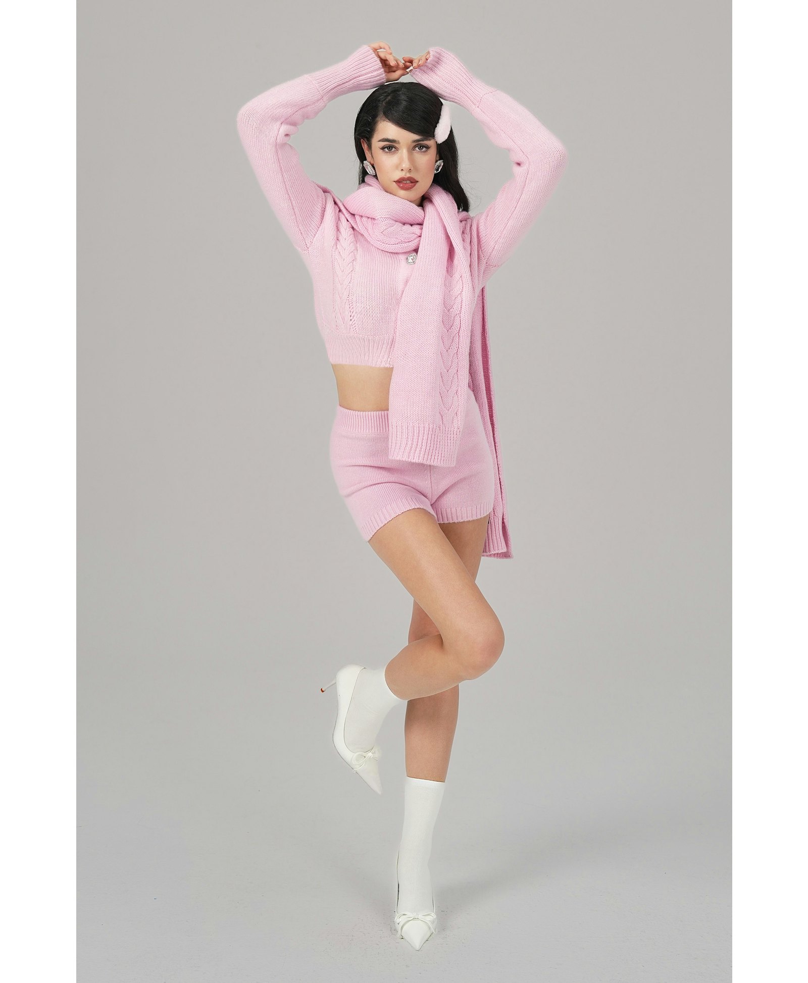 Addison Coat + Scarf Set (Pink) made by Nana Jacqueline