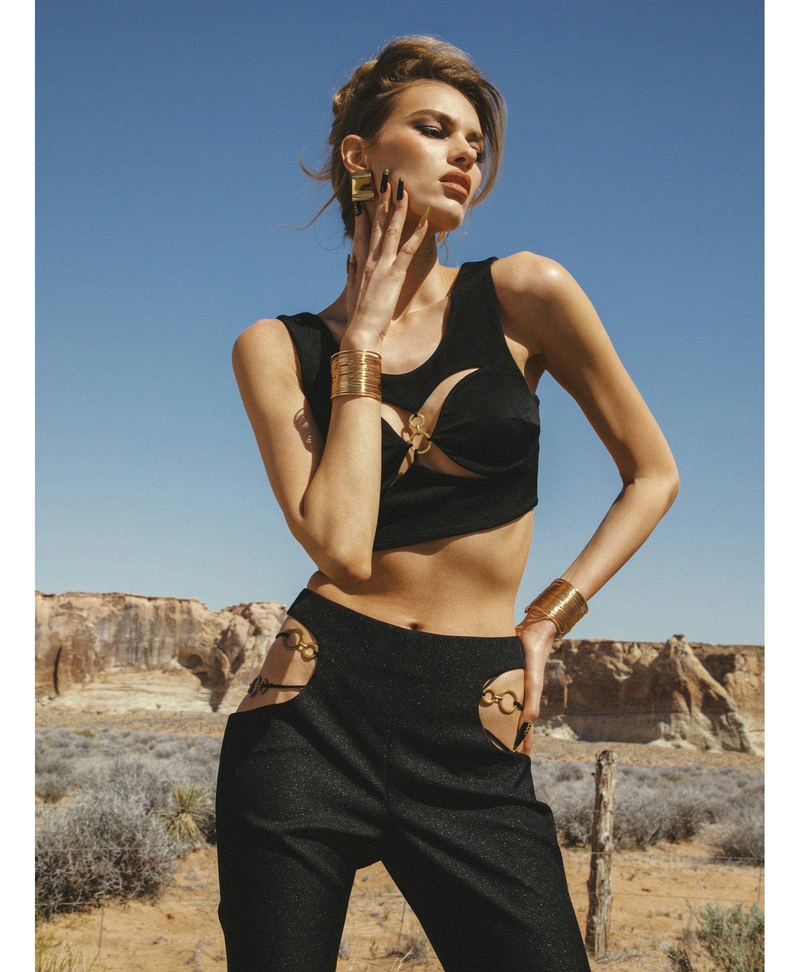 Sahara Flared Pants (Final Sale) in Black made by Nana Jacqueline