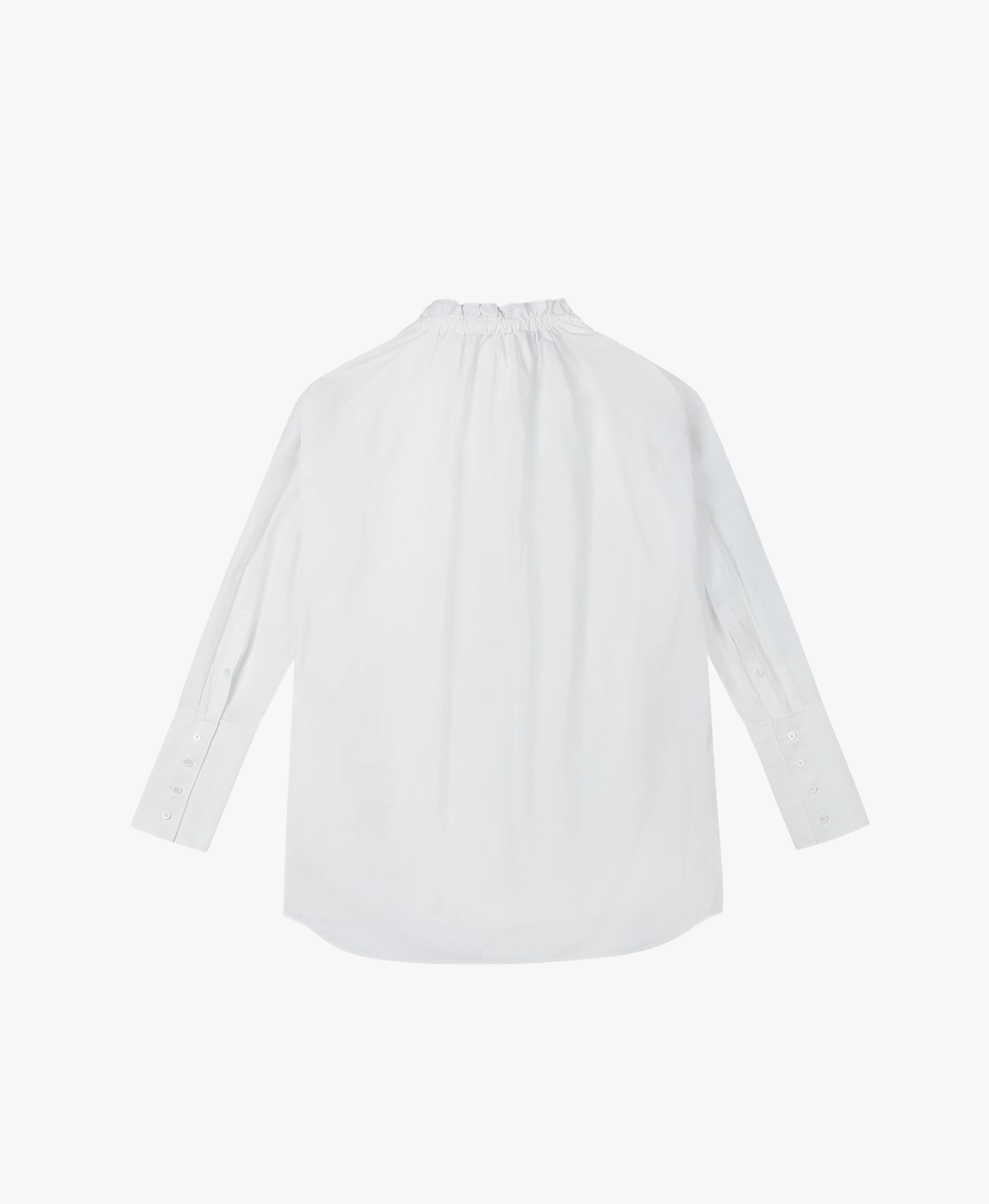 RUCHED COLLAR LONG SHIRT made by YIBRI