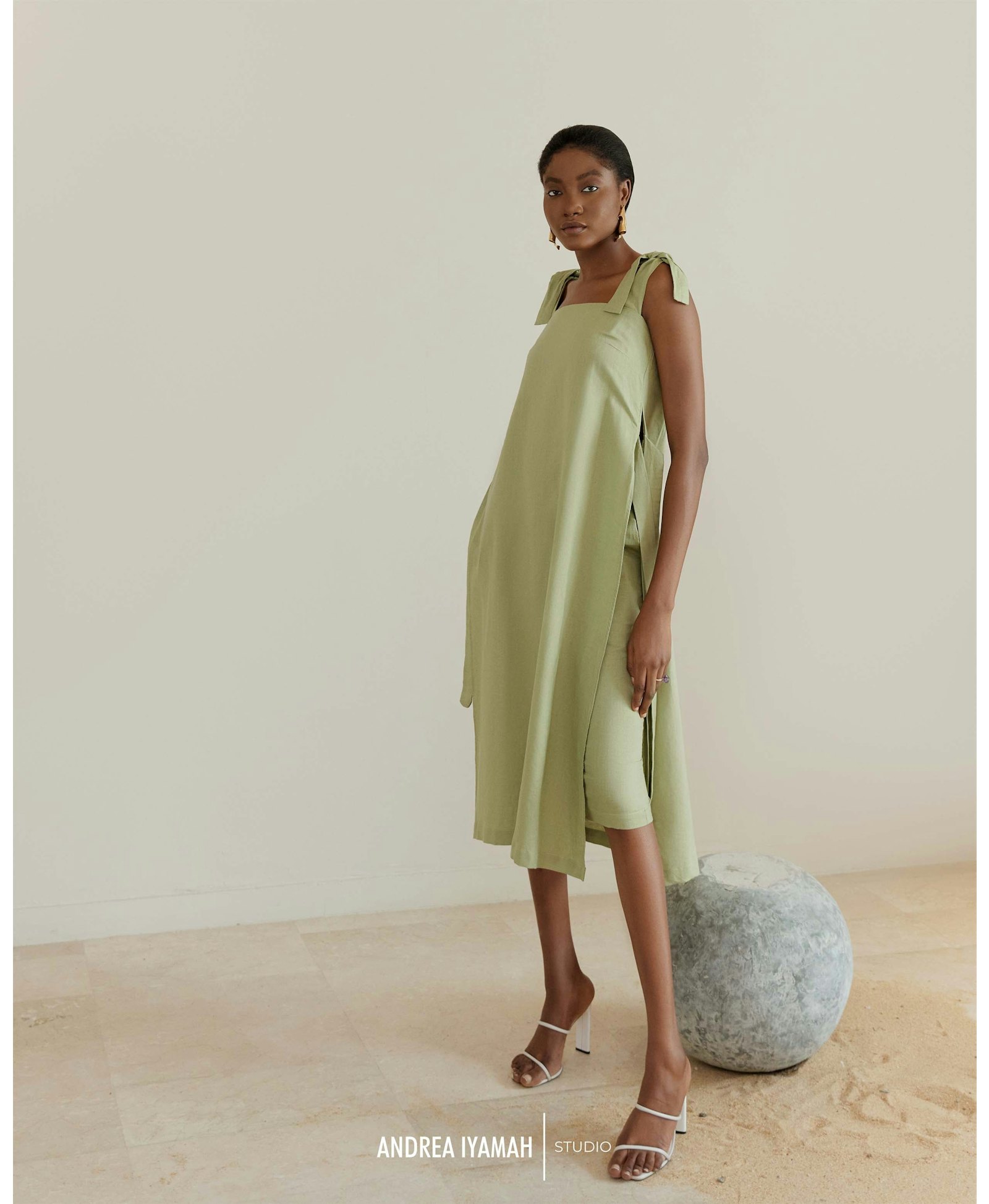 AFO WASABI MIDI SKIRT made by Andrea Iyamah